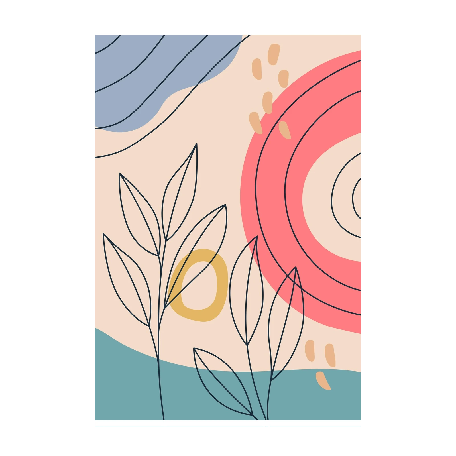 Boho Abstract Botanical Wall Art