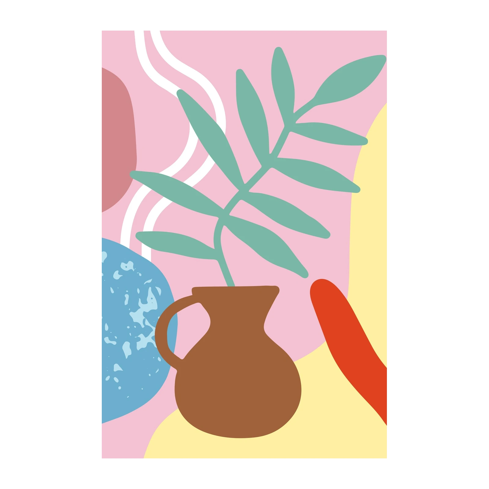 Abstract Botanical Vase Wall Art