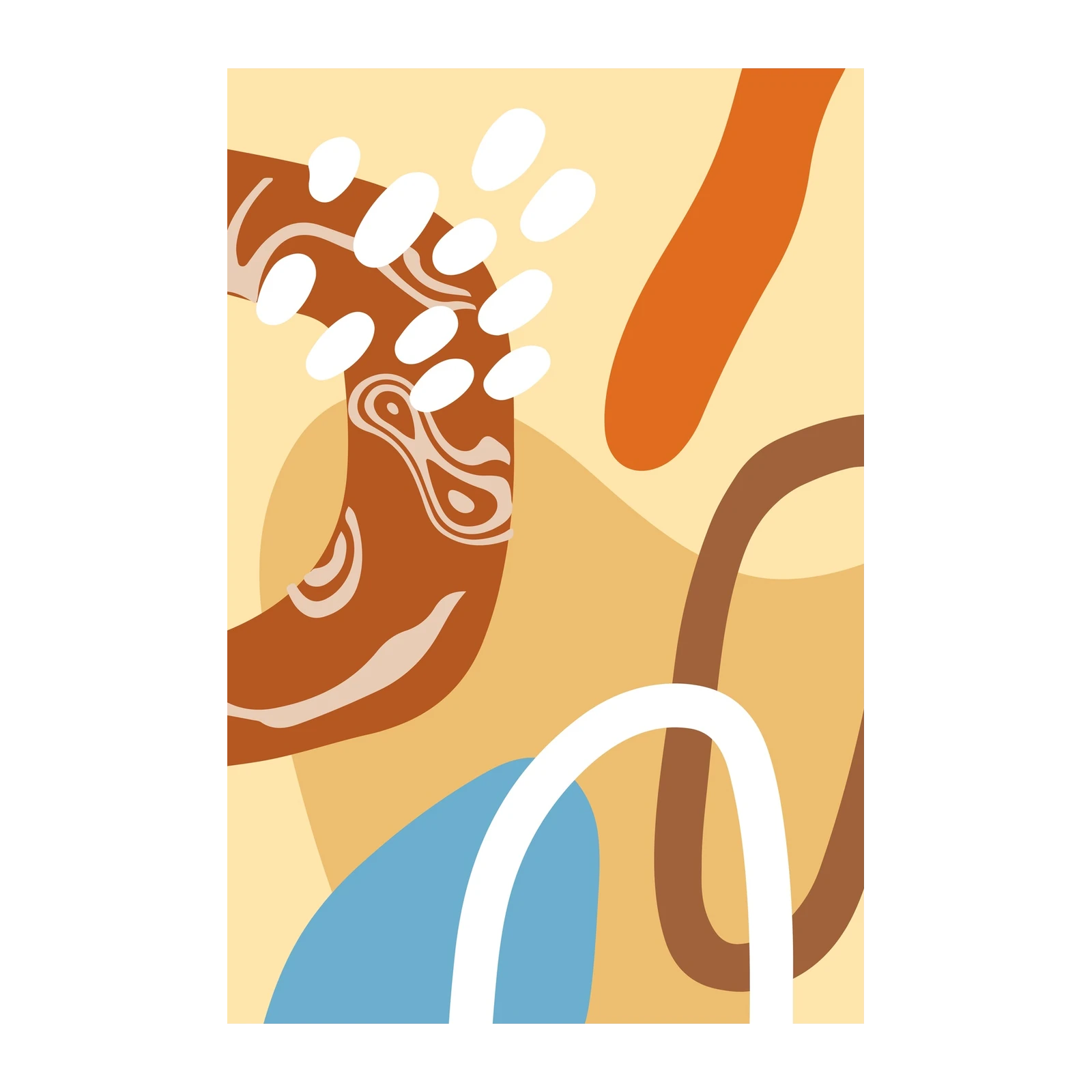 Abstract Earth Tones Organic Shapes Wall Art