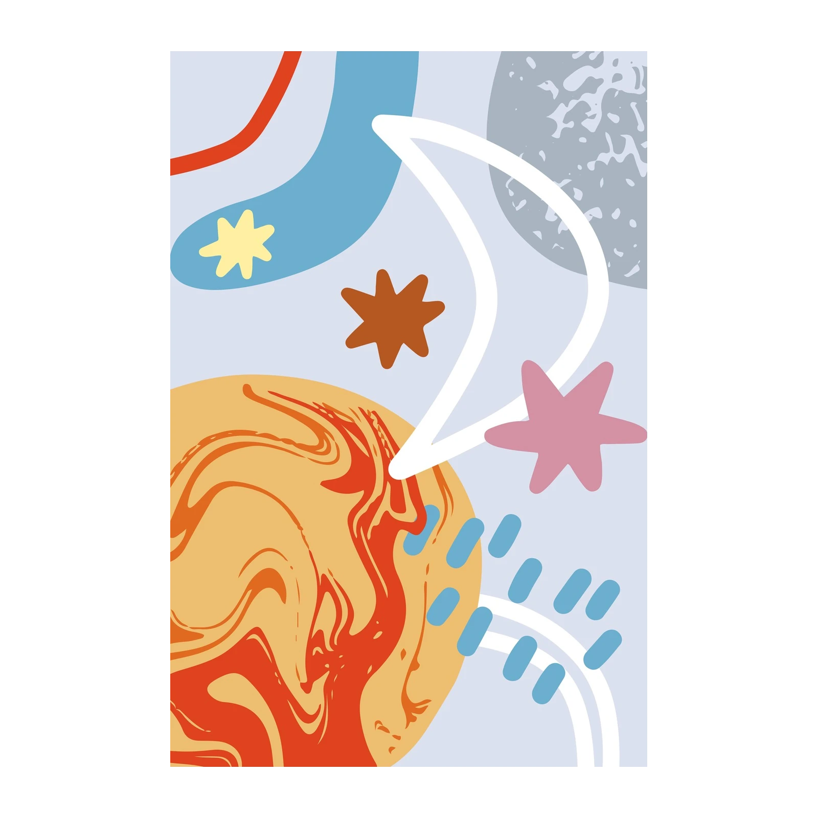 Retro Planet Abstract Mid-Century Modern Wall Art