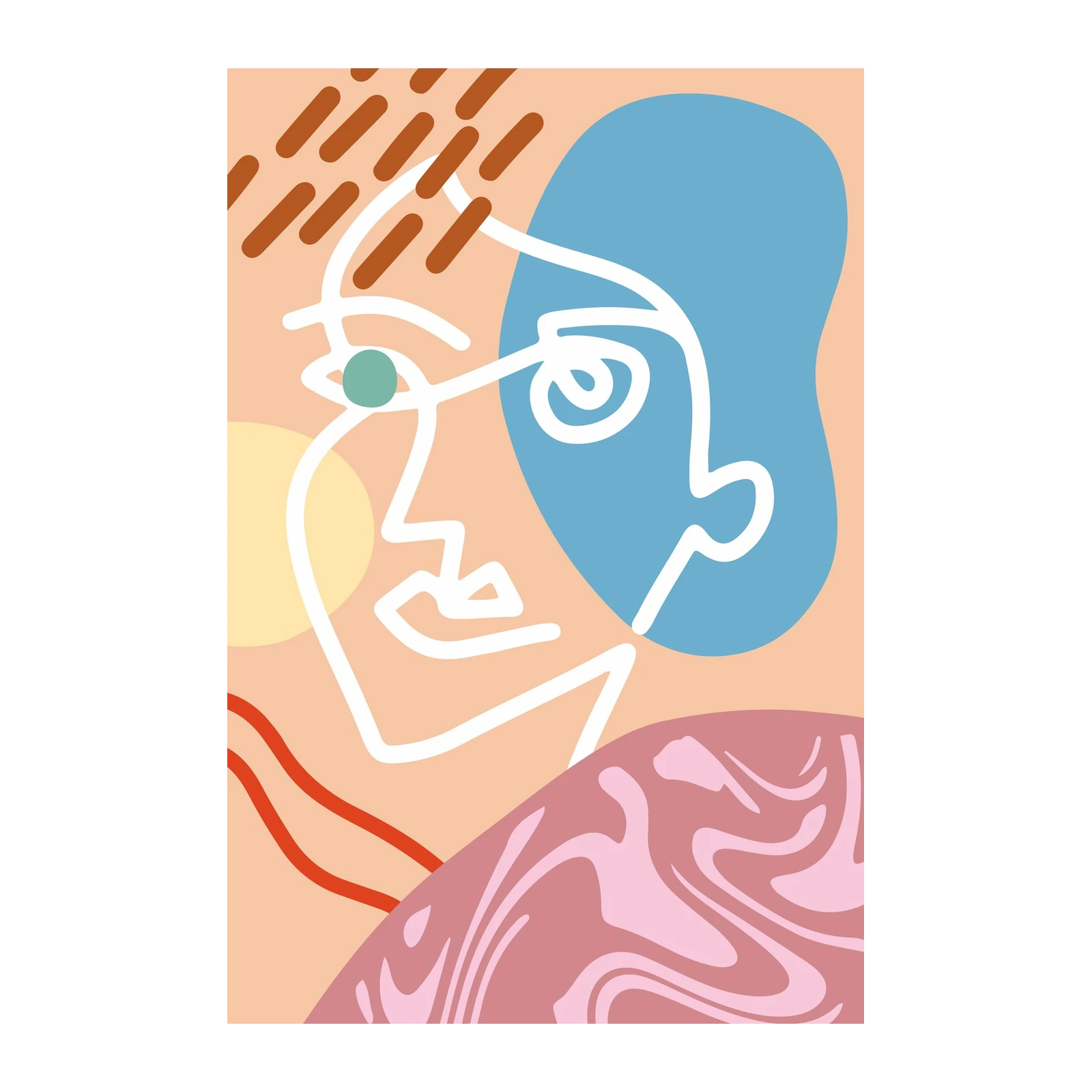 Abstract Face & Shapes Wall Art