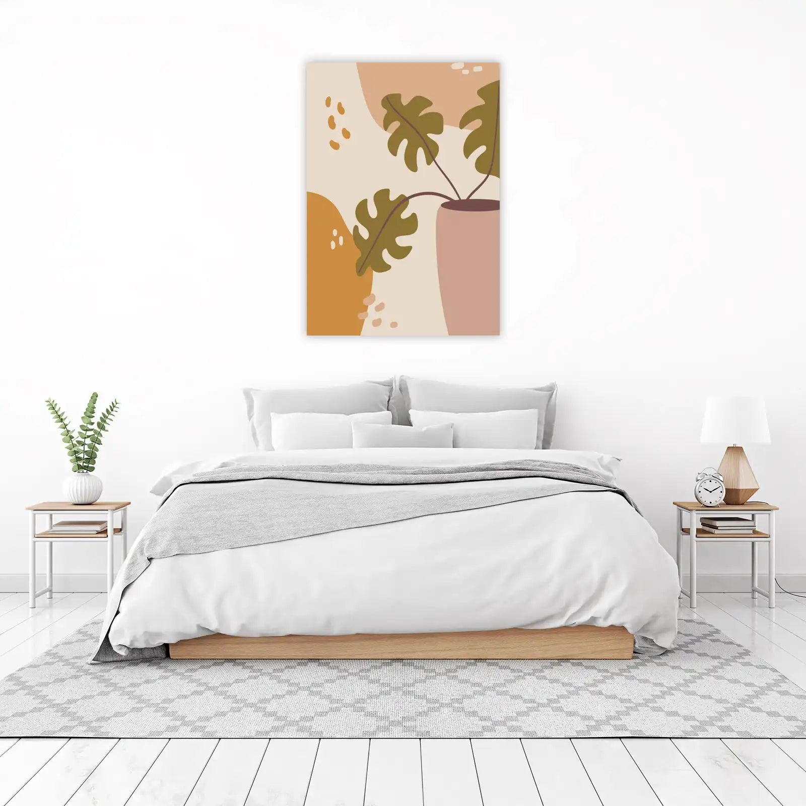 Boho Plant Abstract Mid Century Modern Wall Art