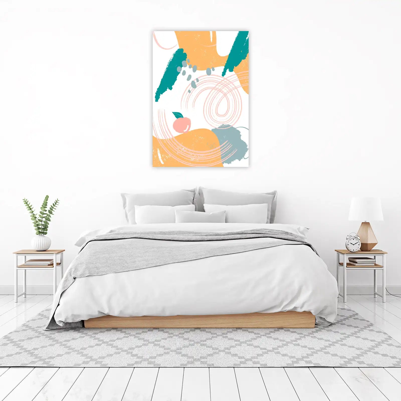 Abstract Peach & Teal Boho Wall Art