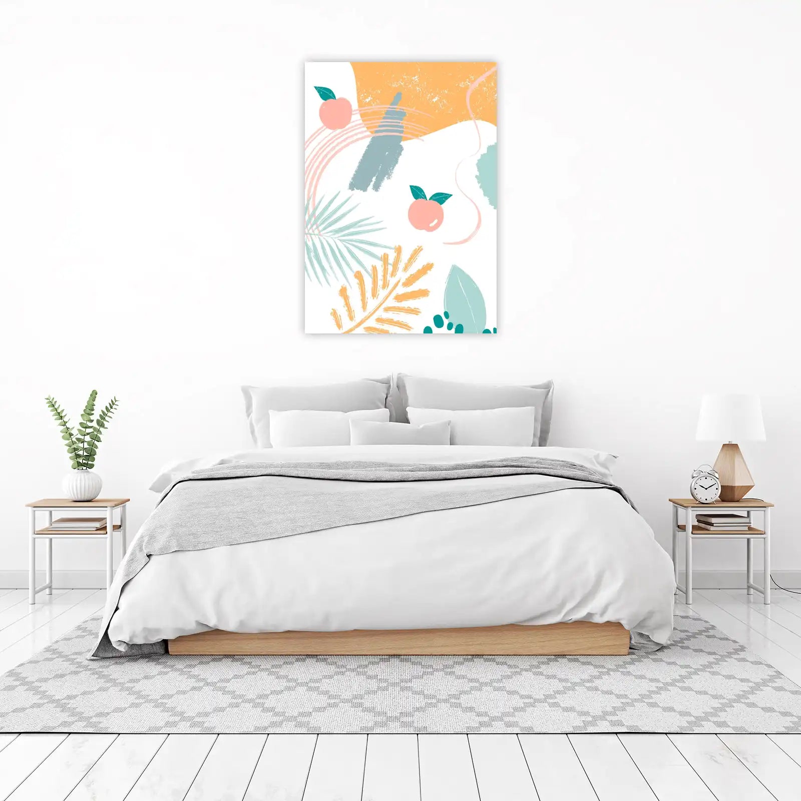 Abstract Peach Palm Wall Art