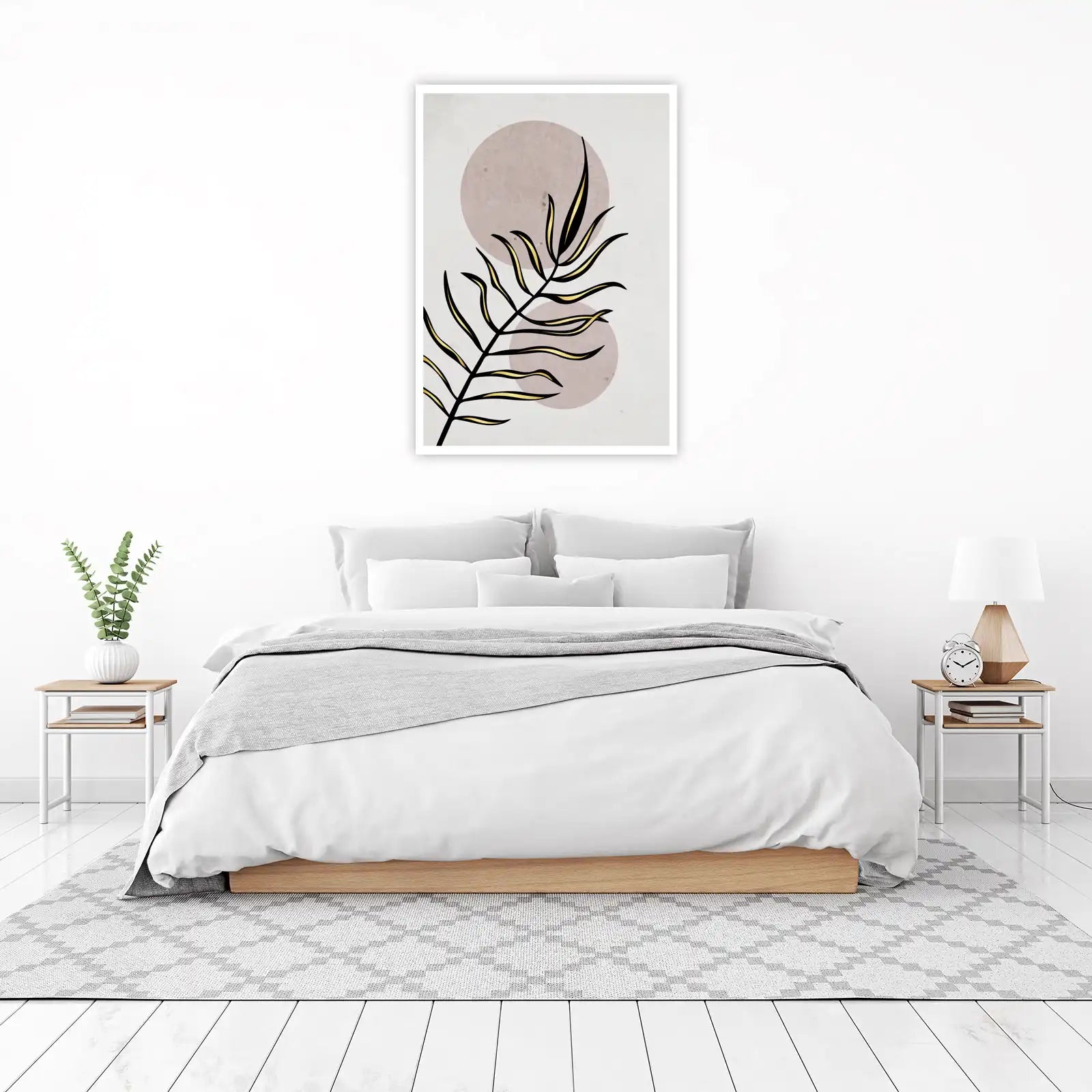 Abstract Palm Leaf Gold Accent Wall Art