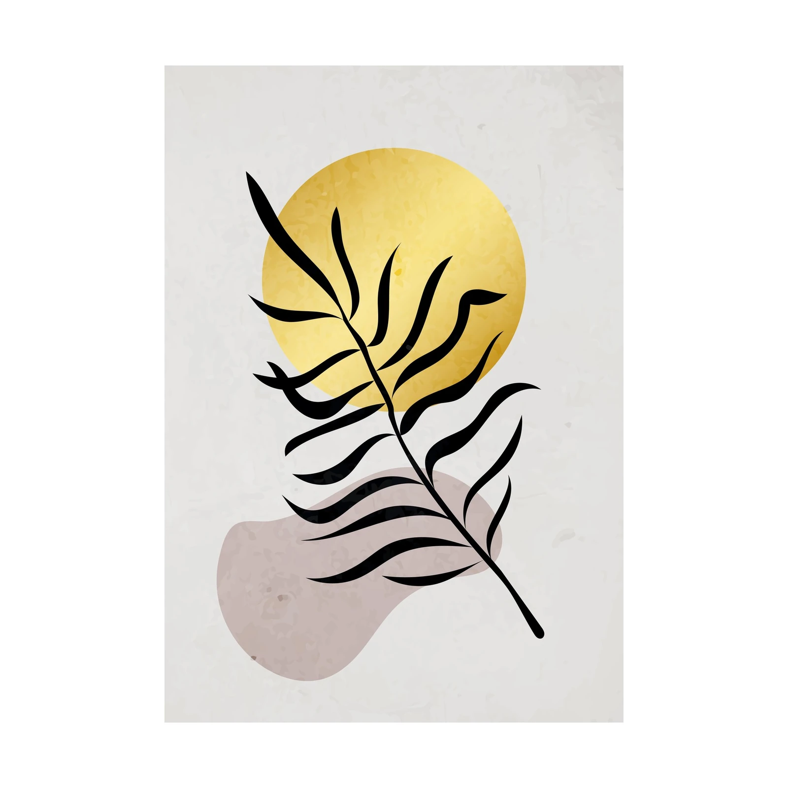 Golden Sun Boho Palm Leaf Wall Art