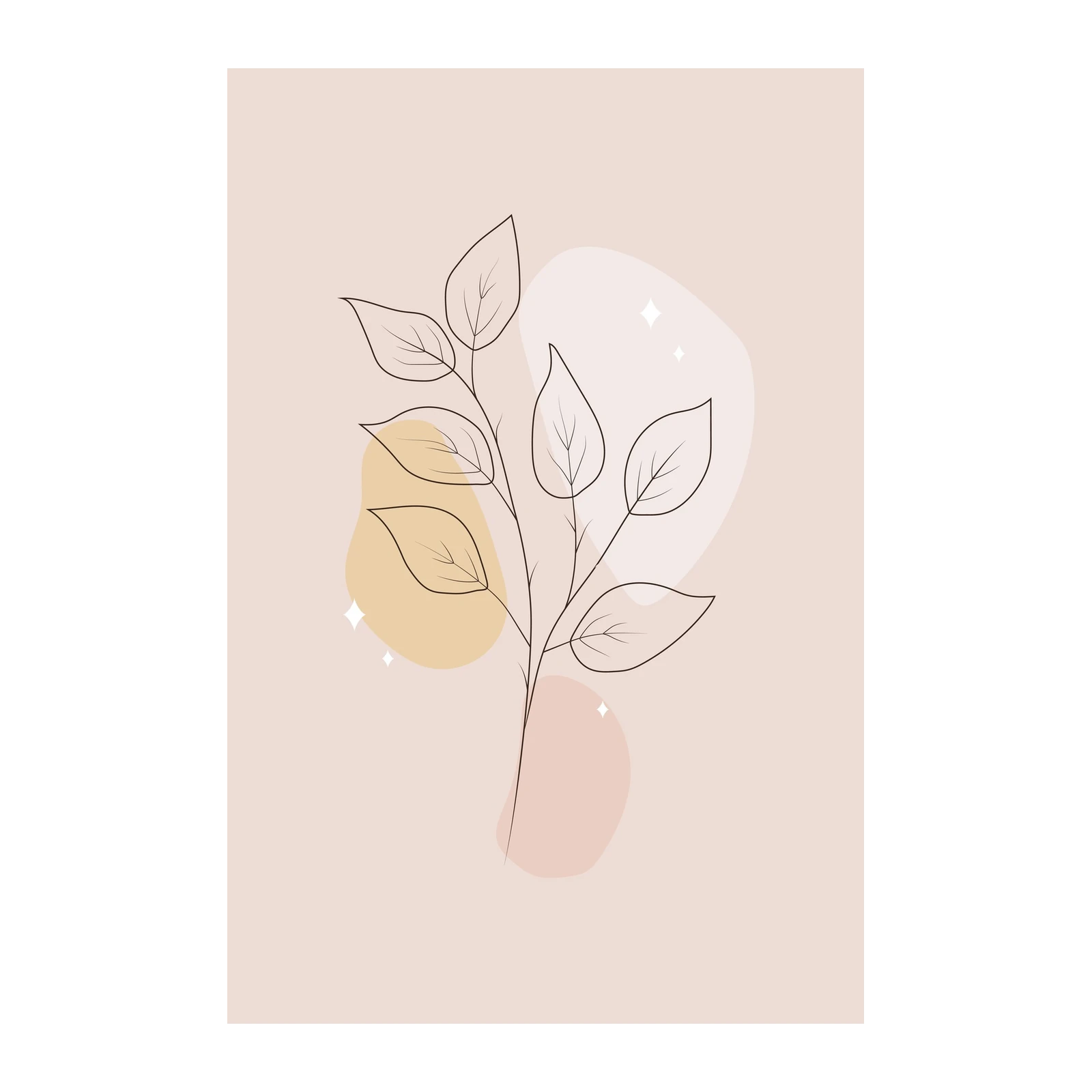Boho Botanical Branch Minimalist Wall Art