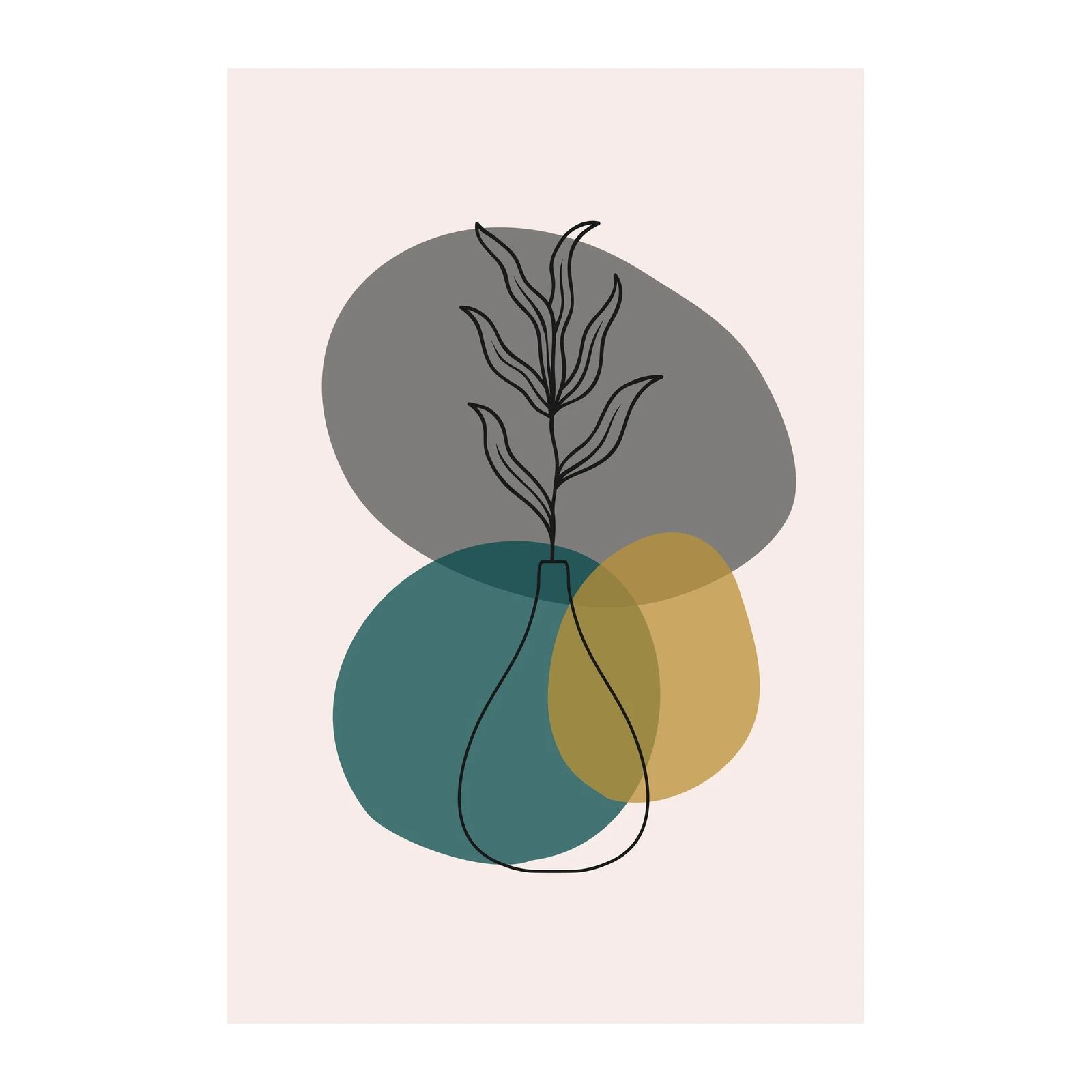 Abstract Botanical Vase Minimalist Wall Art