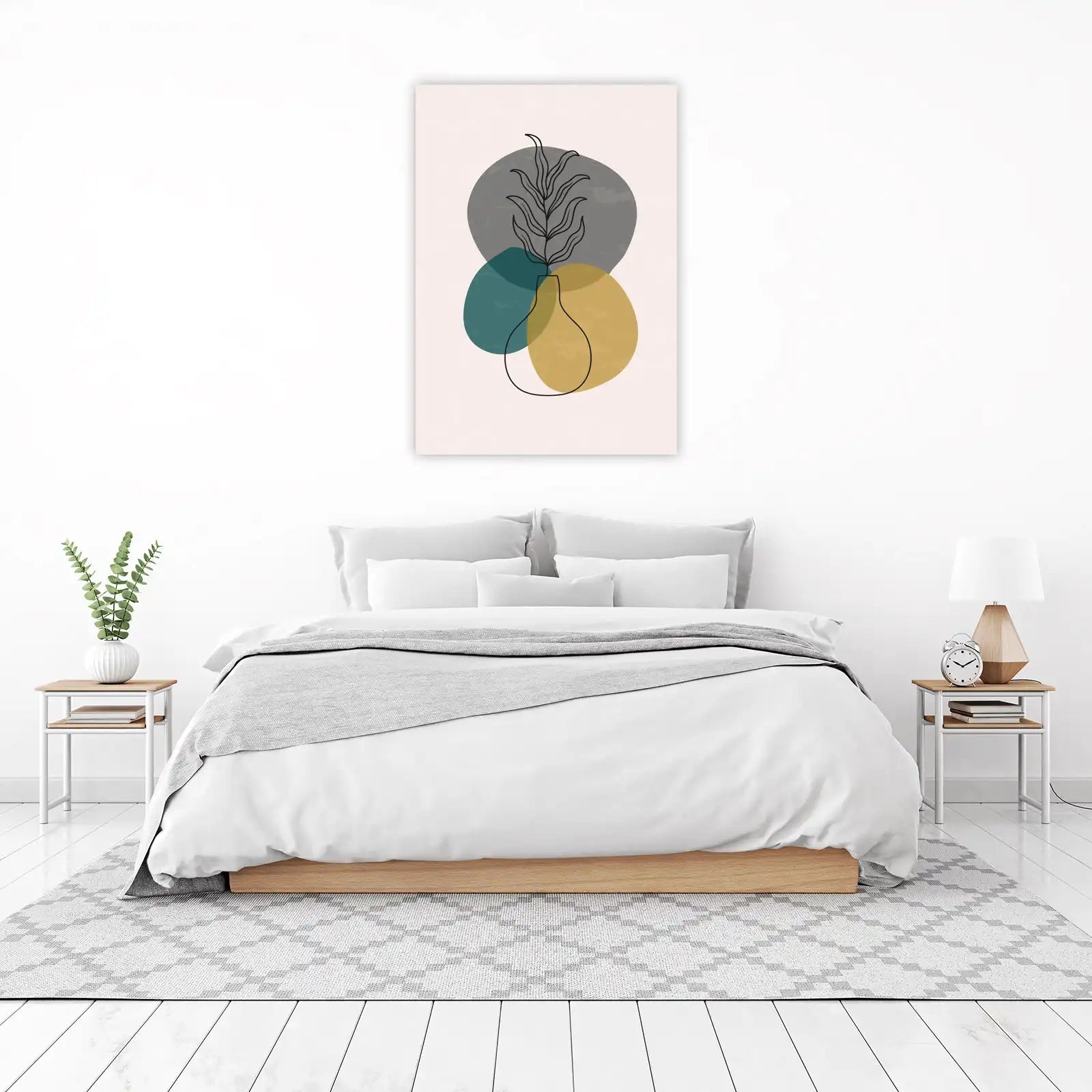 Abstract Botanical Vase Mid-Century Modern Wall Art