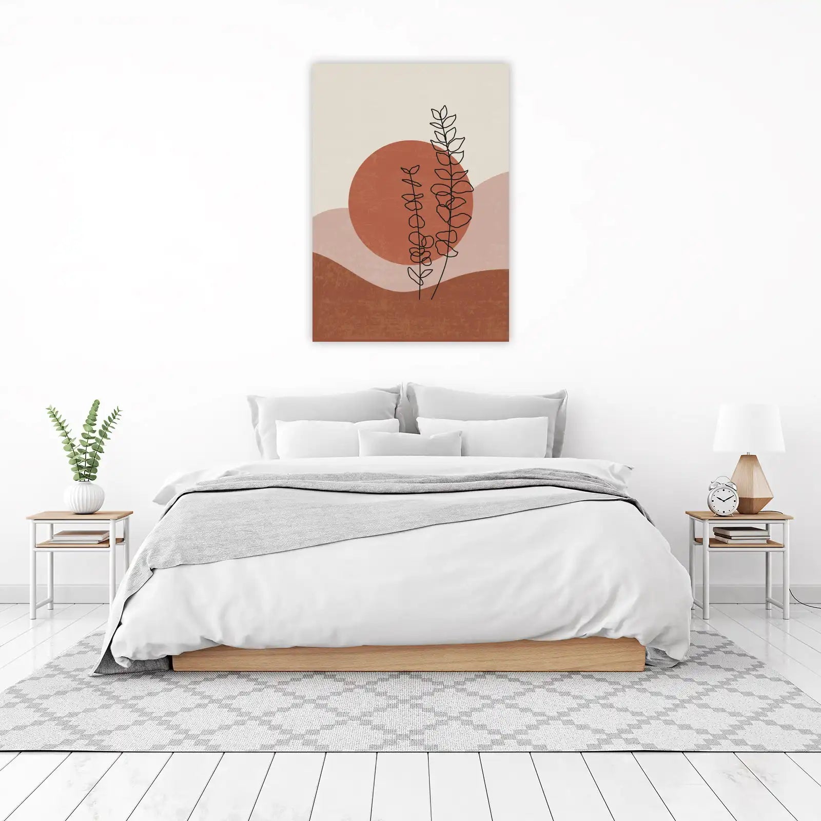 Boho Eucalyptus Botanical Line Art Wall Art