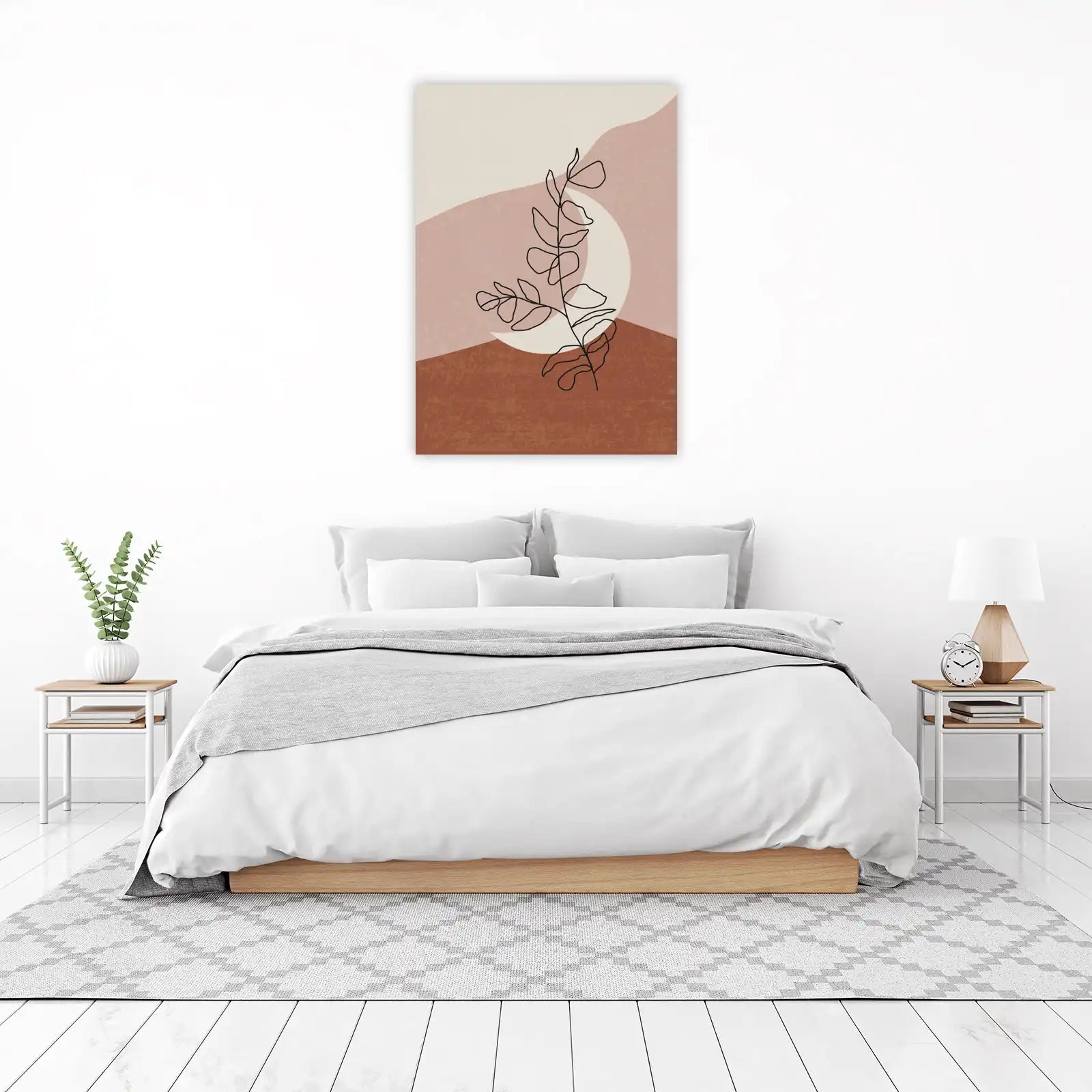 Boho Eucalyptus Line Art Wall Art