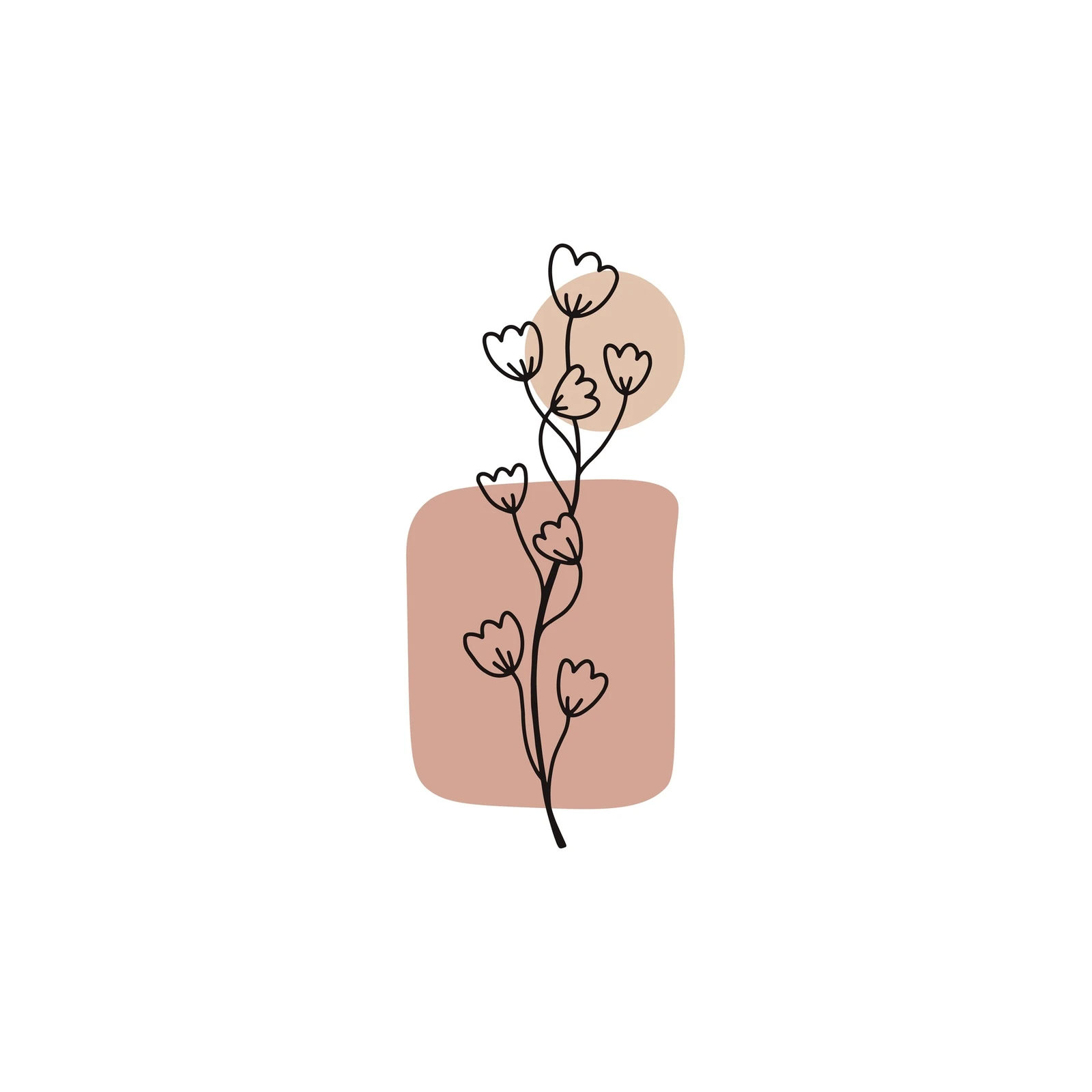 Boho Botanical Line Art Wall Art