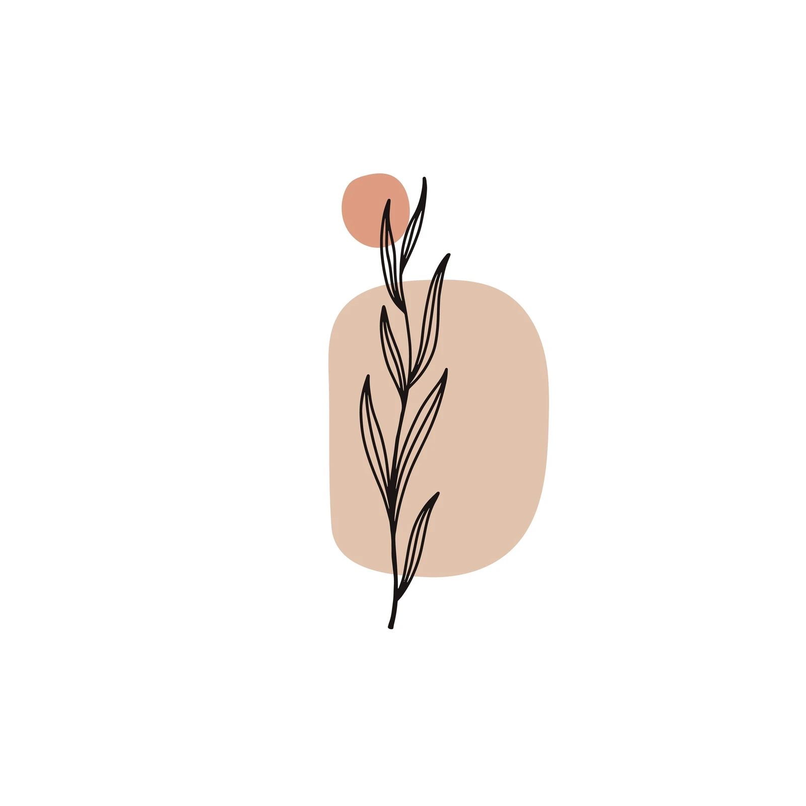 Boho Botanical Abstract Line Art Wall Art