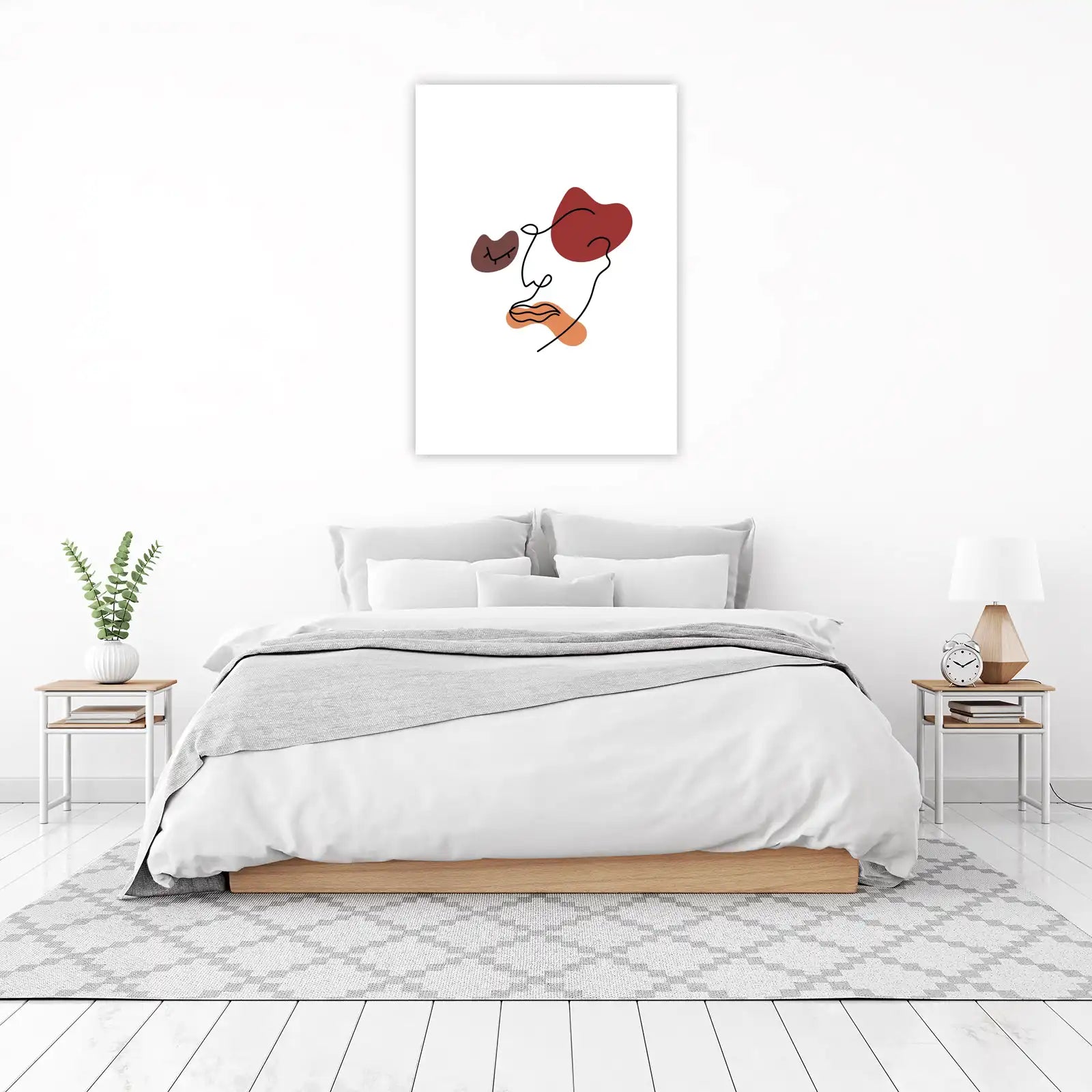 Abstract Face Minimalist Line Art Wall Art