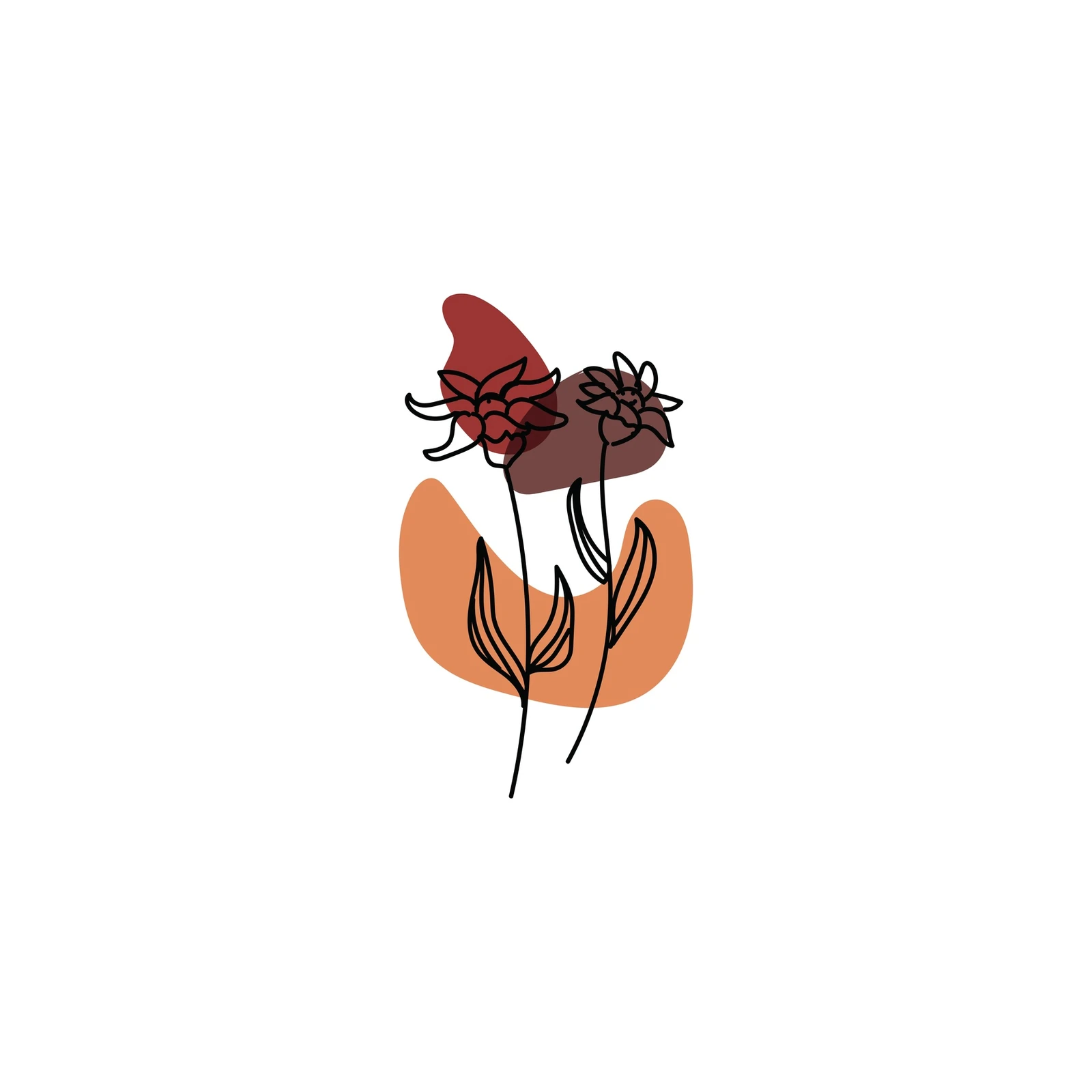 Boho Floral Line Art Wall Art