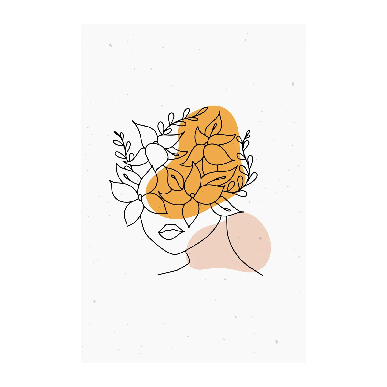 Minimalist Floral Face Line Art Wall Art