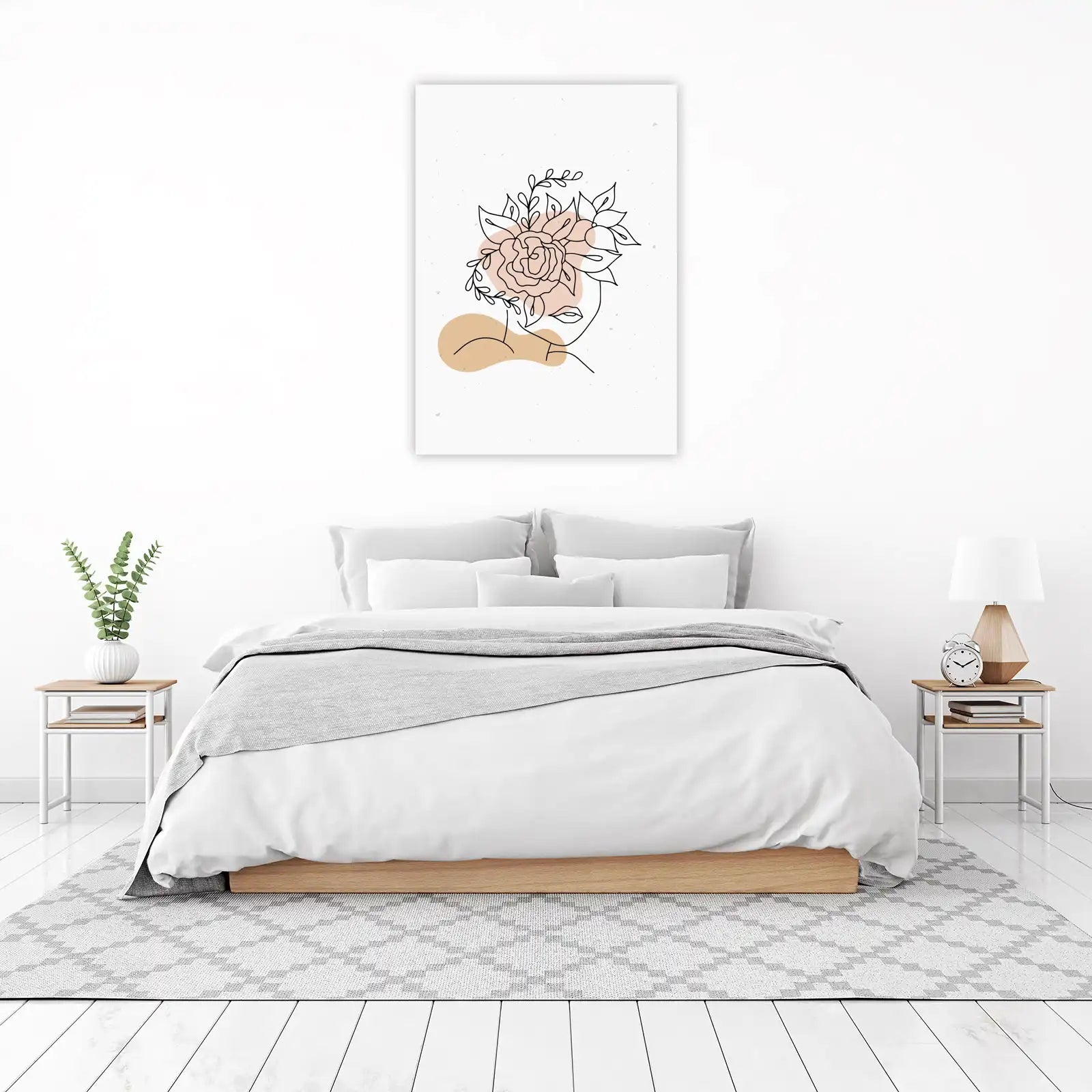 Abstract Floral Face Line Art Wall Art