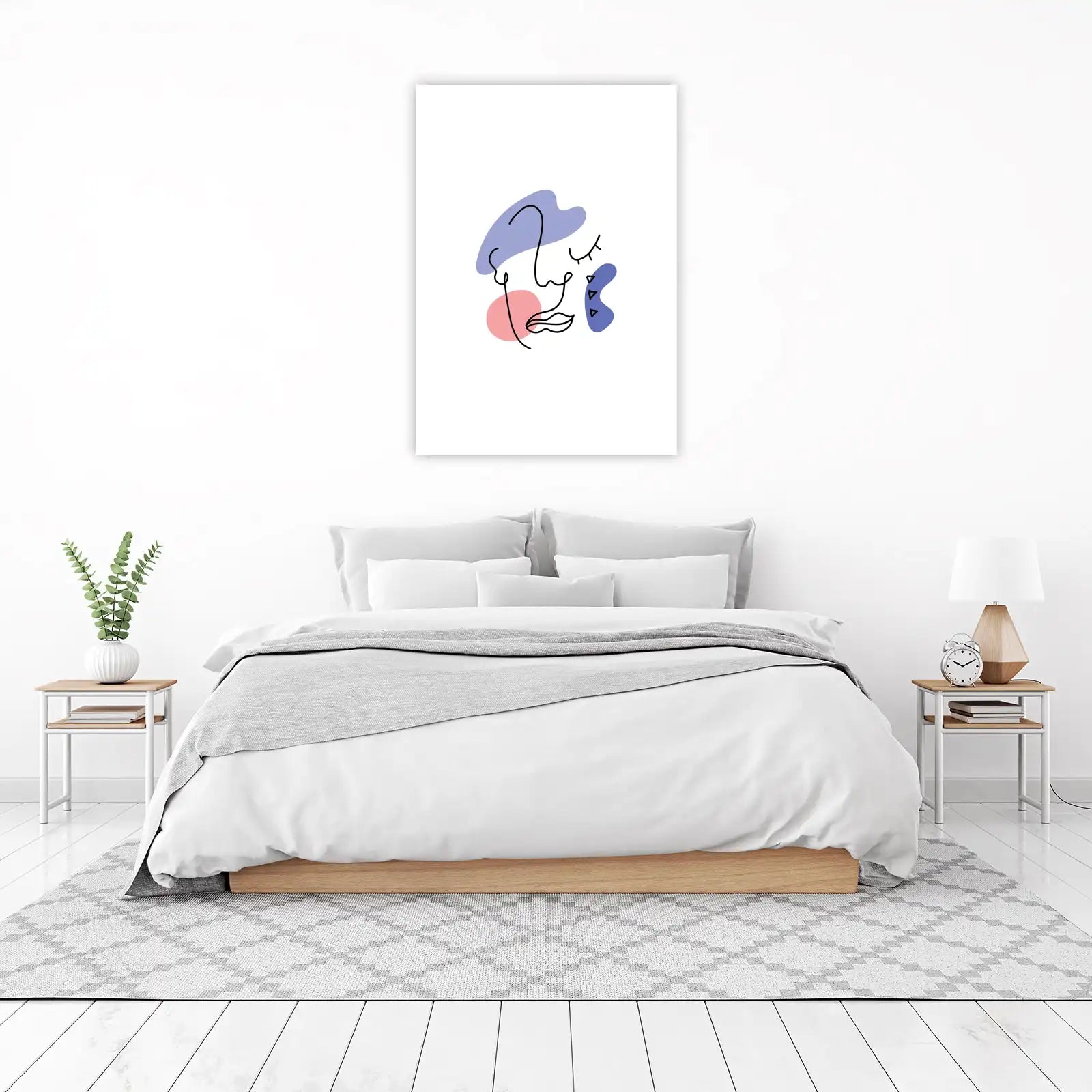 Modern Abstract Face Line Art Wall Art