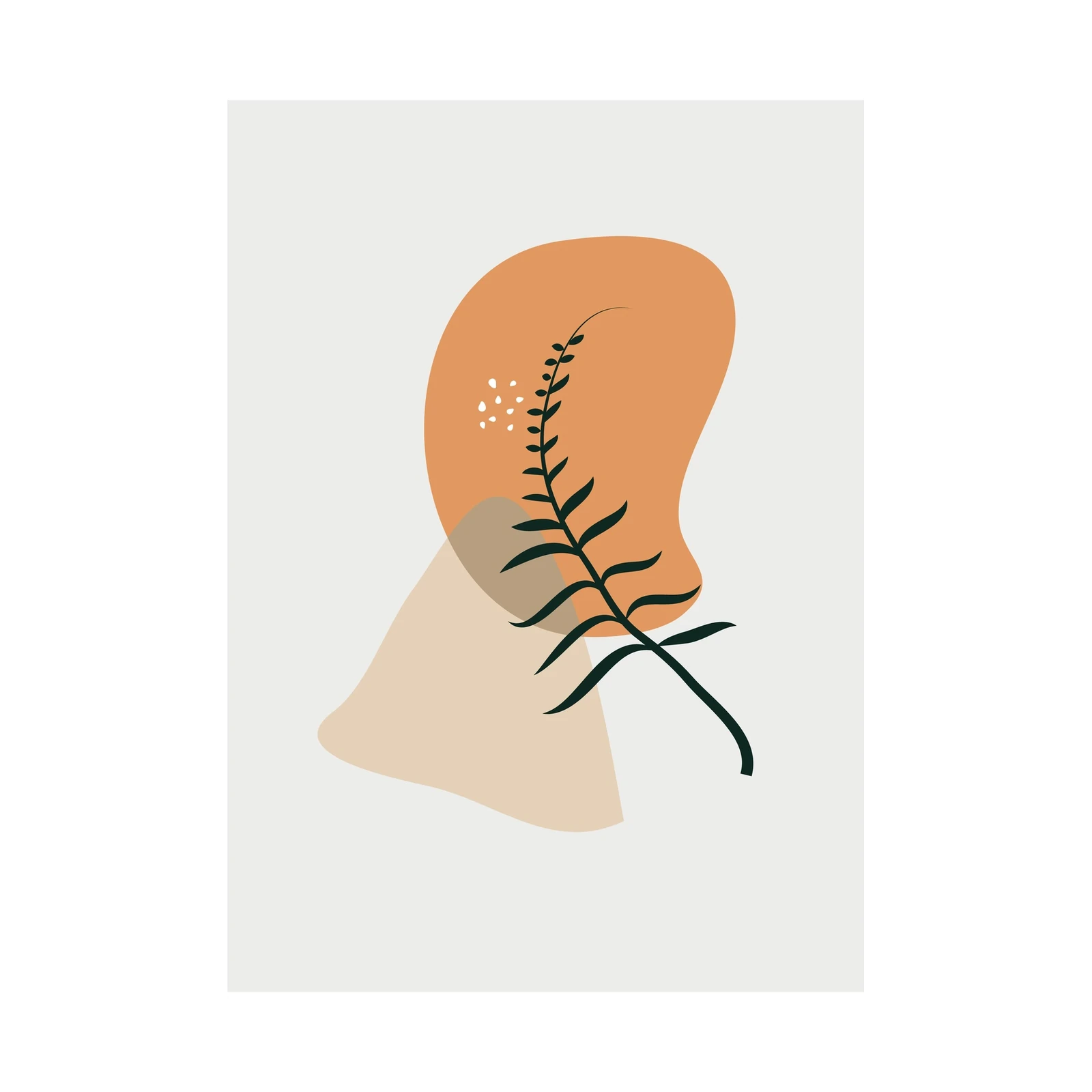 Boho Botanical Abstract Fern Wall Art