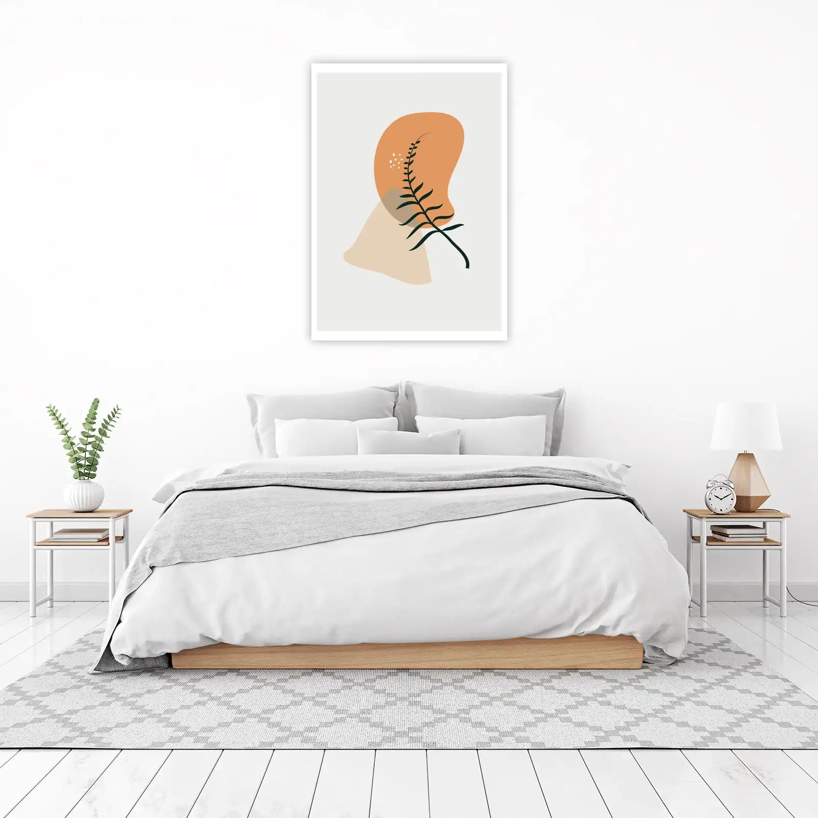 Boho Botanical Abstract Fern Wall Art