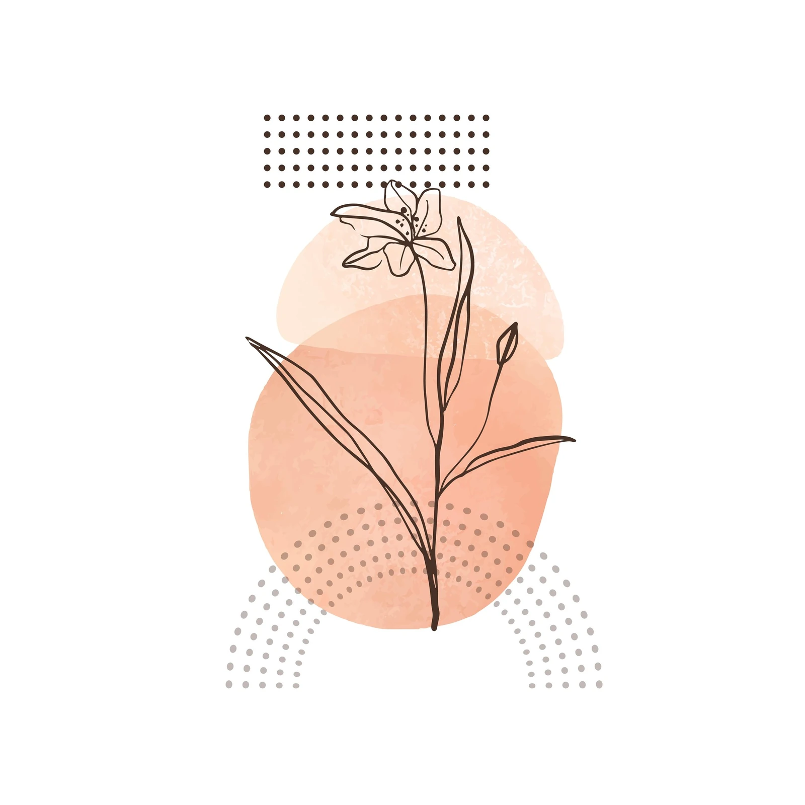 Boho Abstract Floral Line Art Wall Art