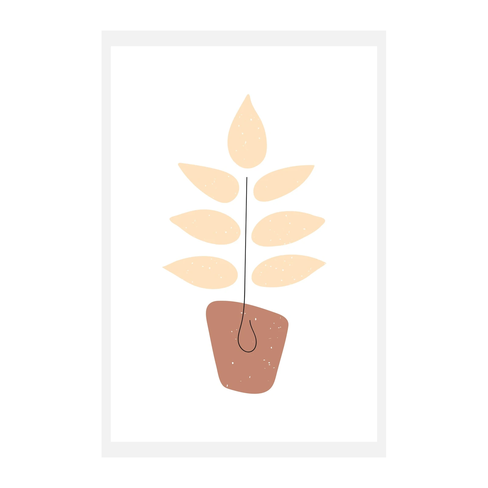 Boho Plant Abstract Wall Art | Minimalist Wall Art