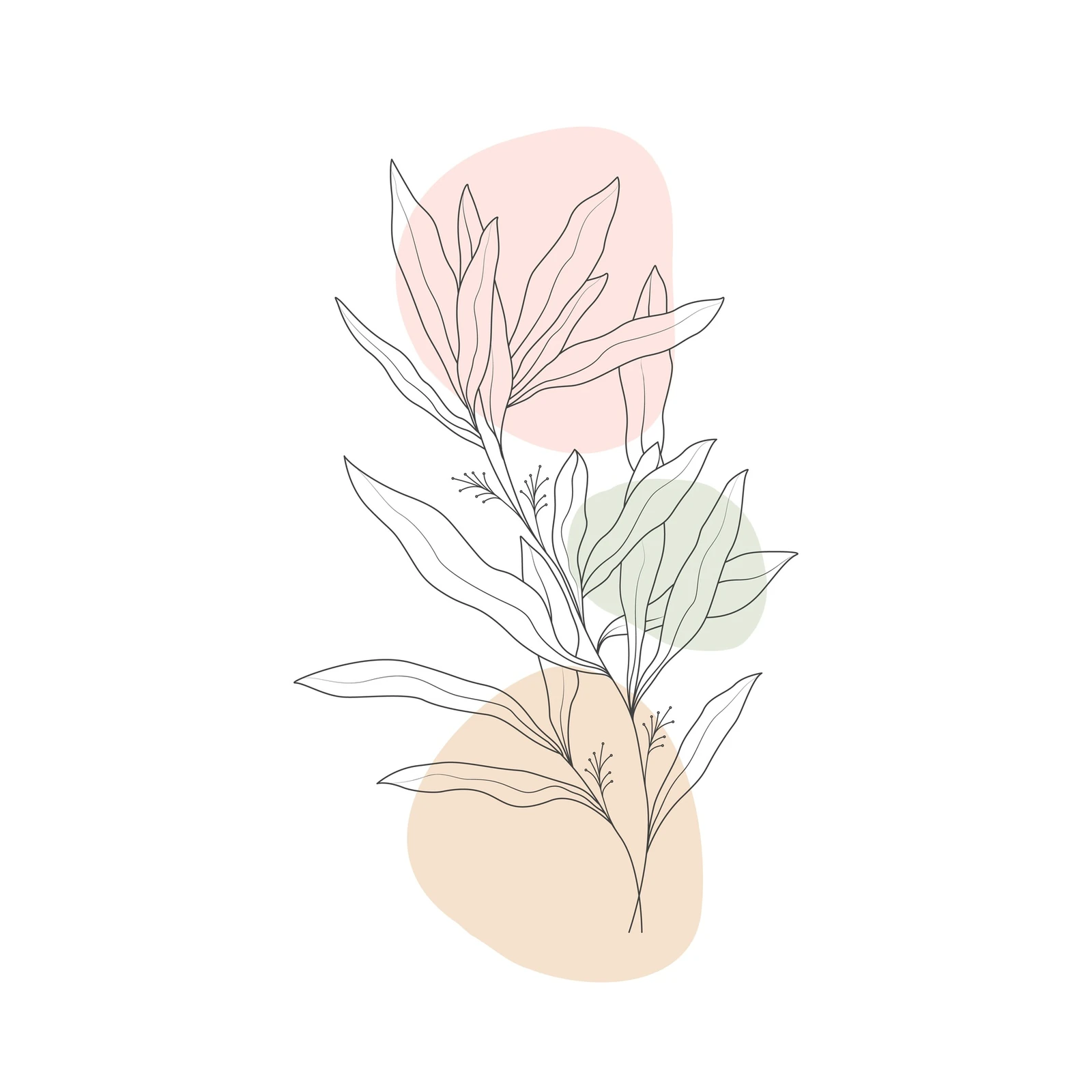 Modern Botanical Line Art Wall Art