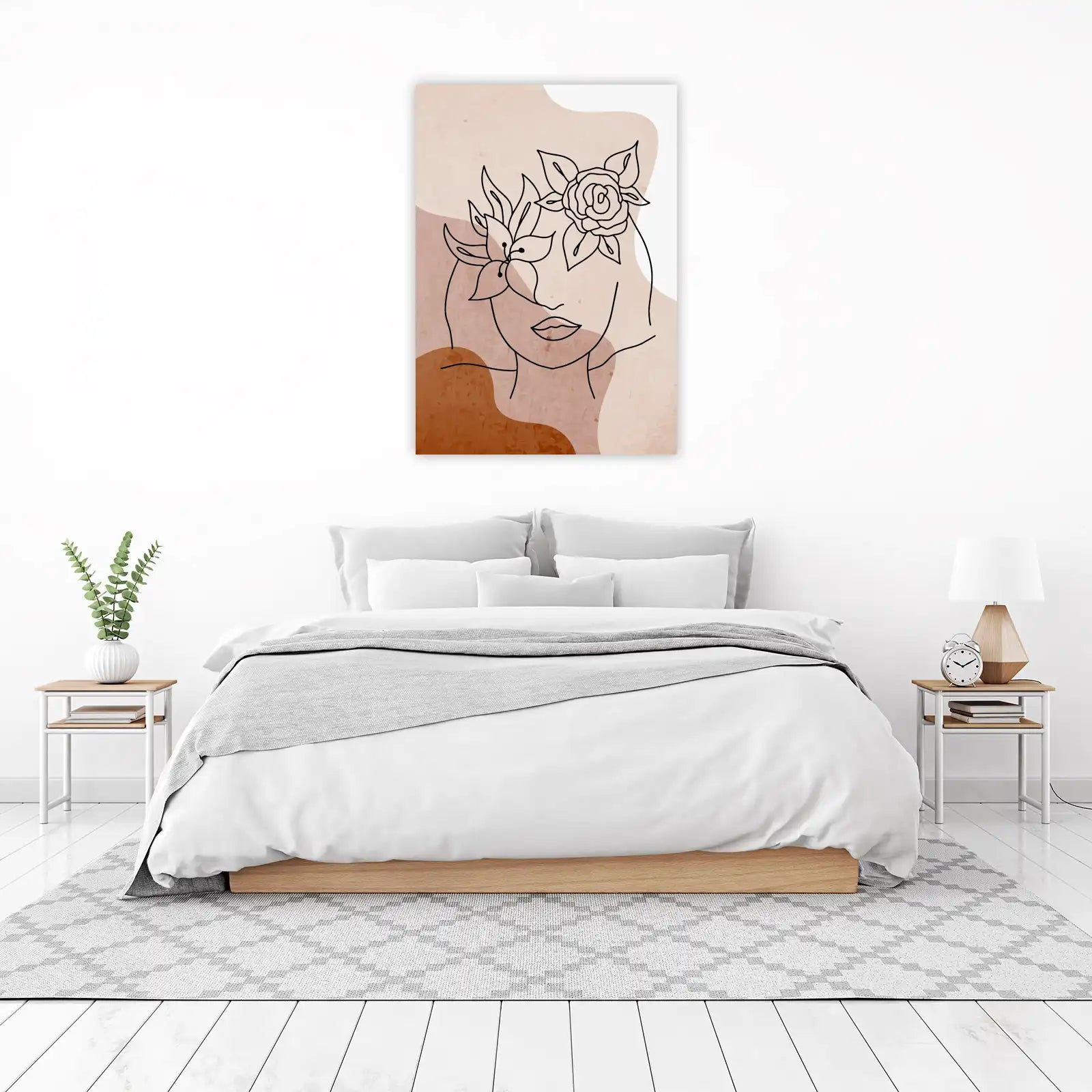 Abstract Floral Face Line Art Wall Art