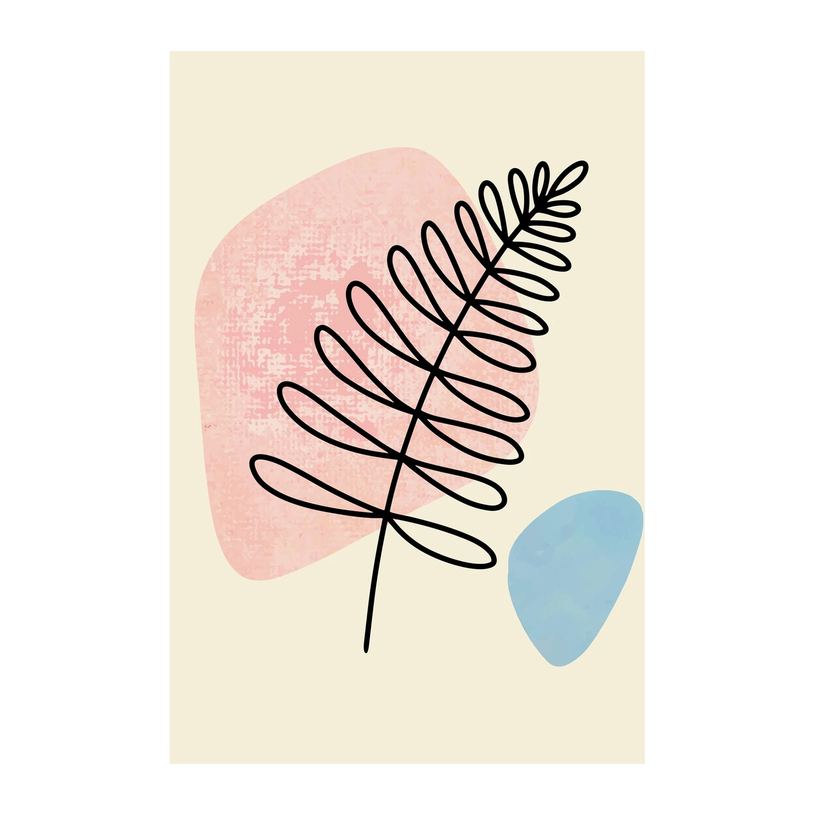 Abstract Fern & Shapes Wall Art