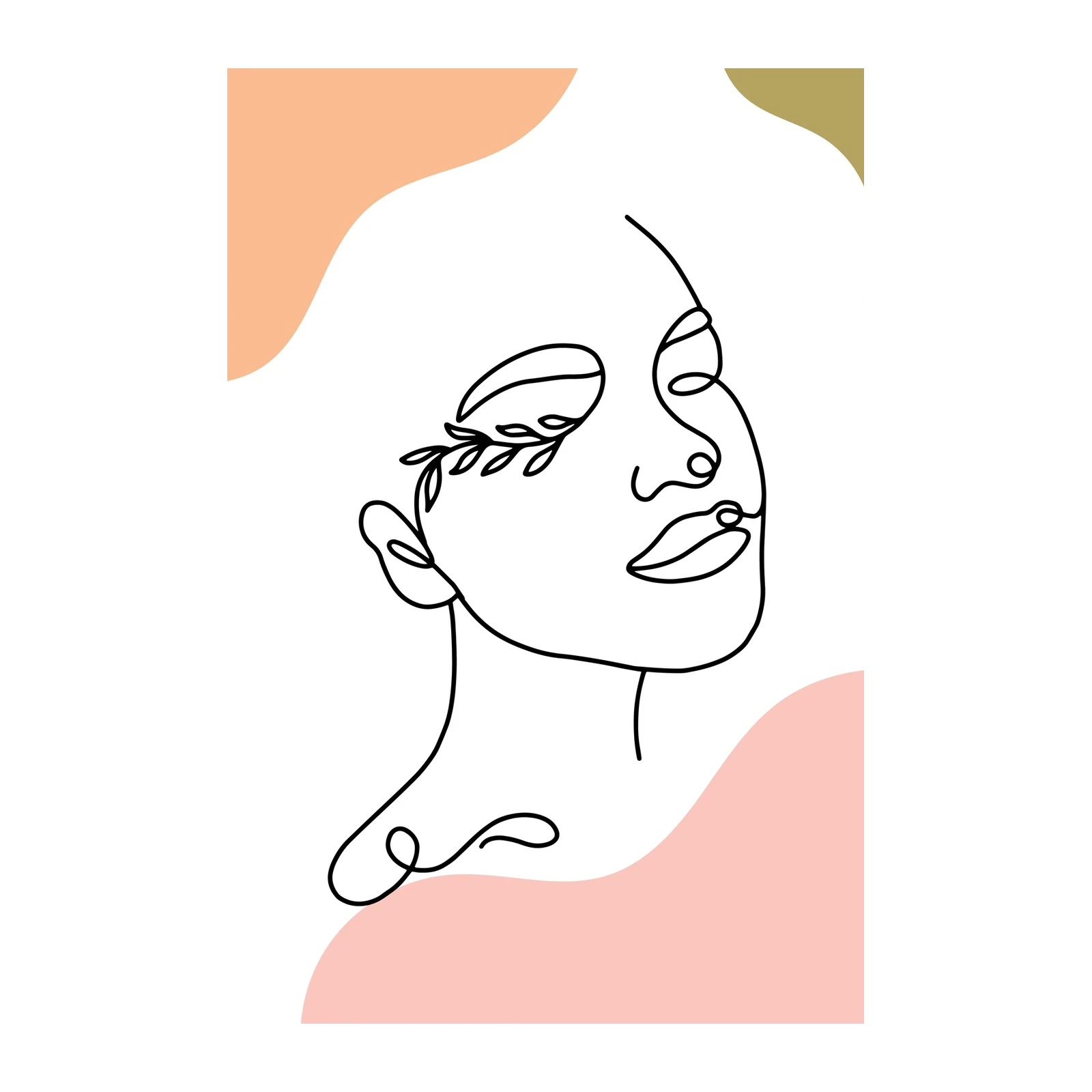Minimalist Line Art Woman Face Wall Art