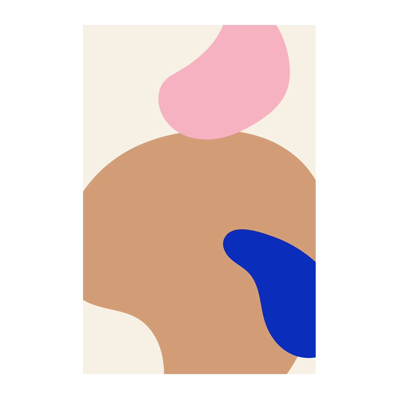 Modern Abstract Shapes Pink Brown Blue Wall Art