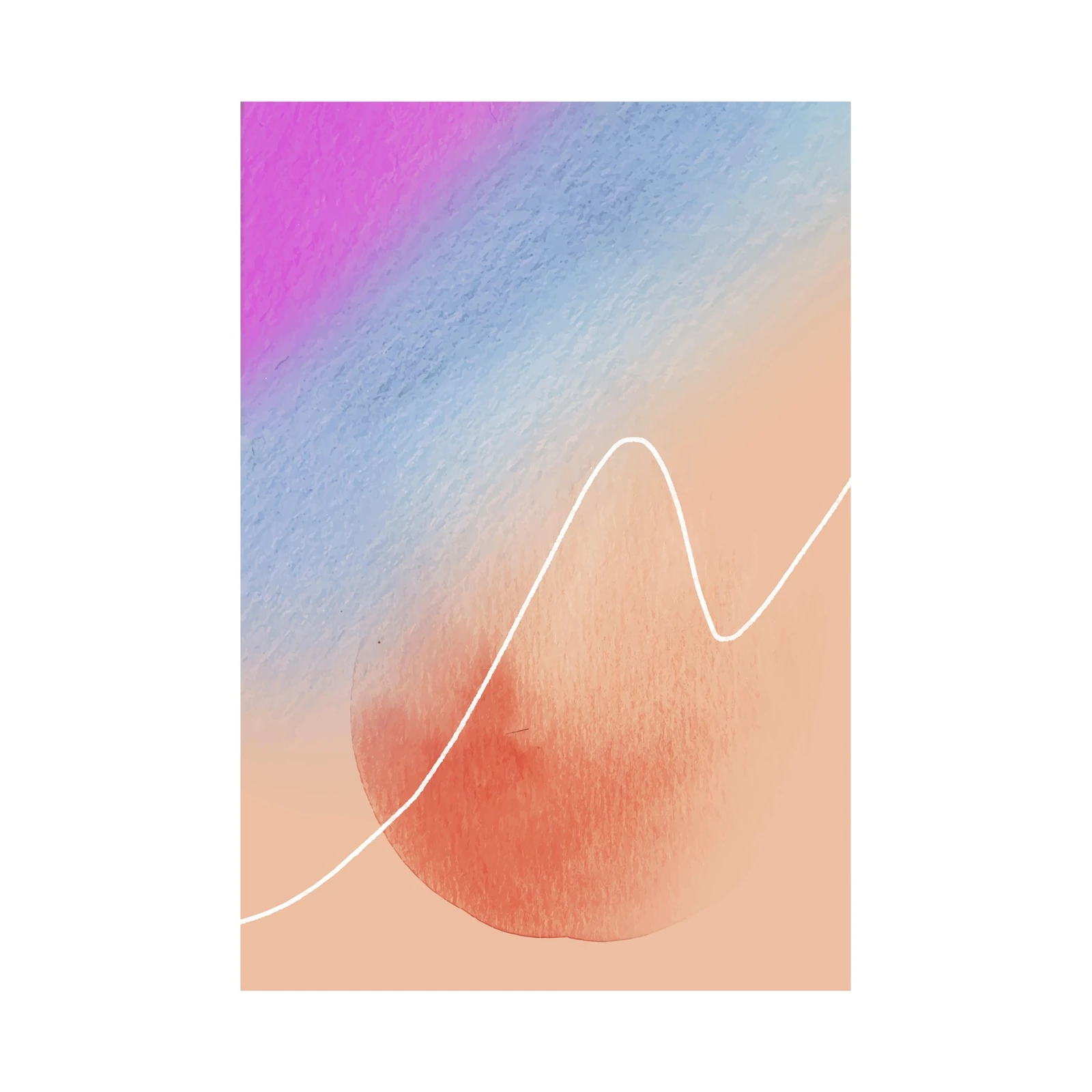 Abstract Gradient Wave Wall Art
