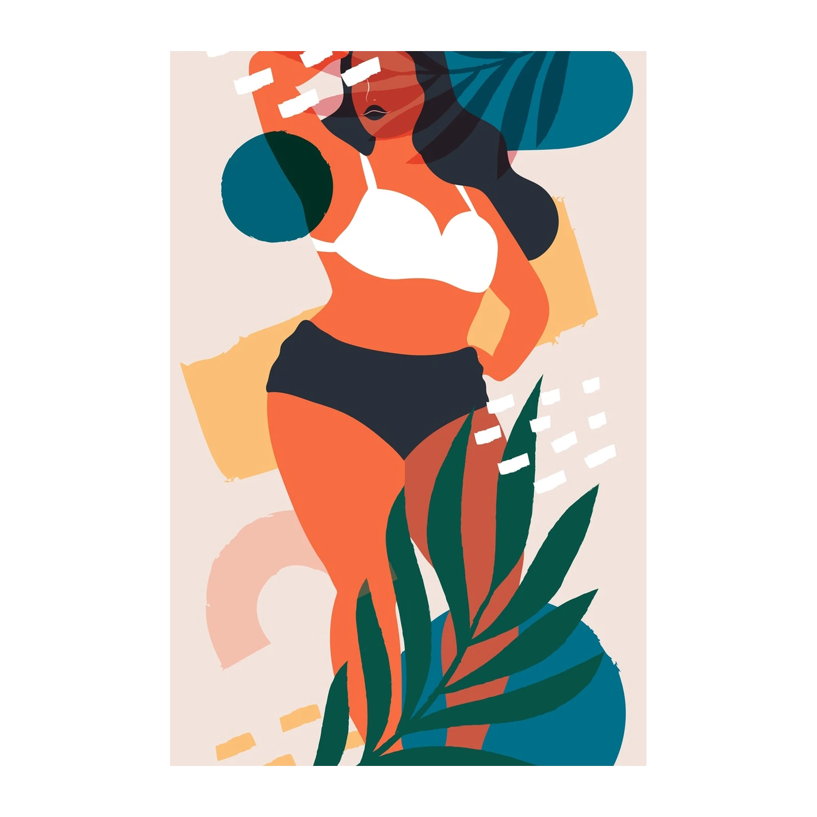 Boho Woman Tropical Vibes Wall Art