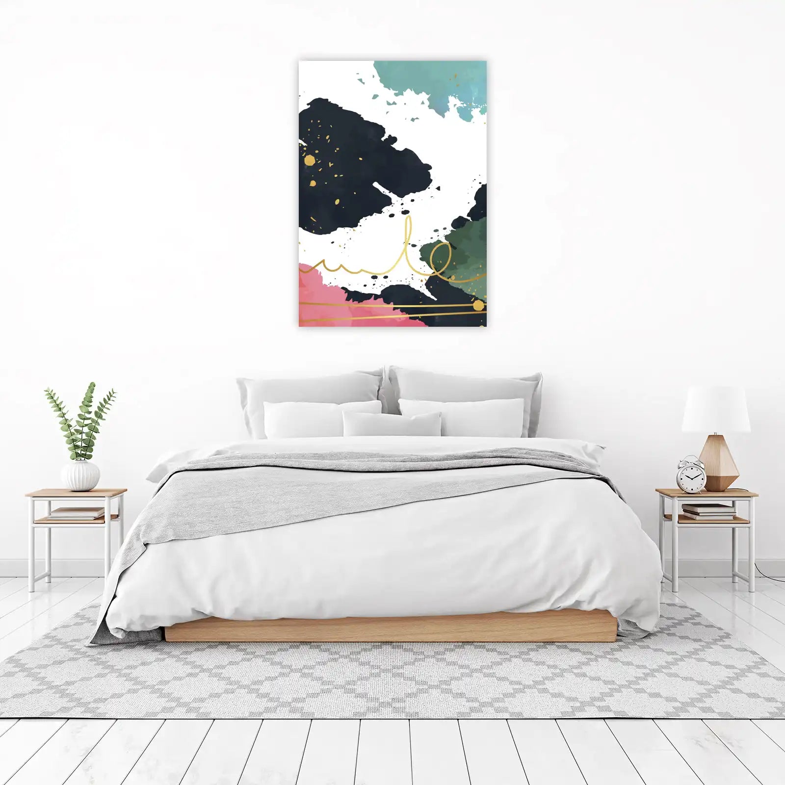 Abstract Gold Splatter Watercolour Wall Art
