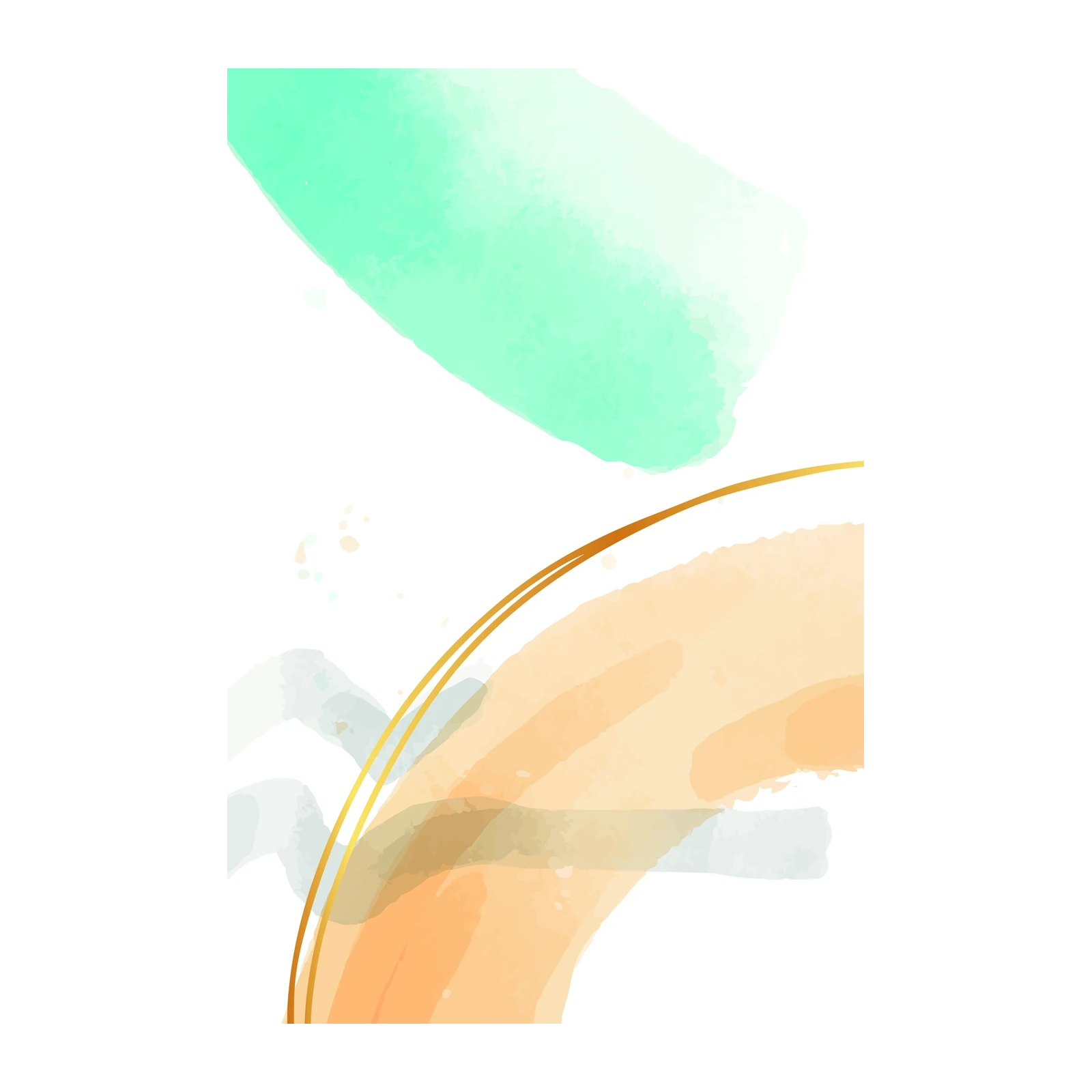 Abstract Teal & Peach Strokes Wall Art