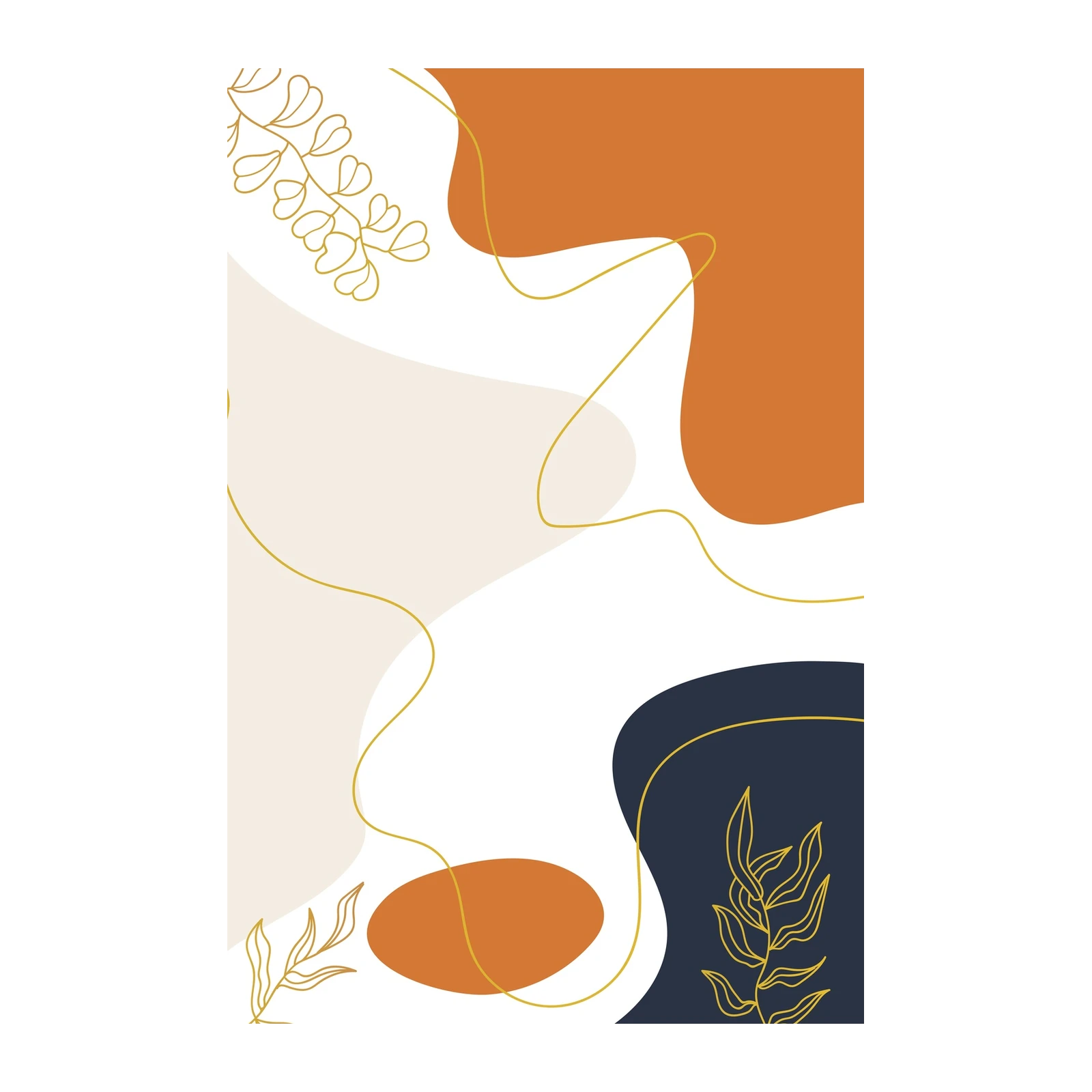 Boho Abstract Botanical Wall Art