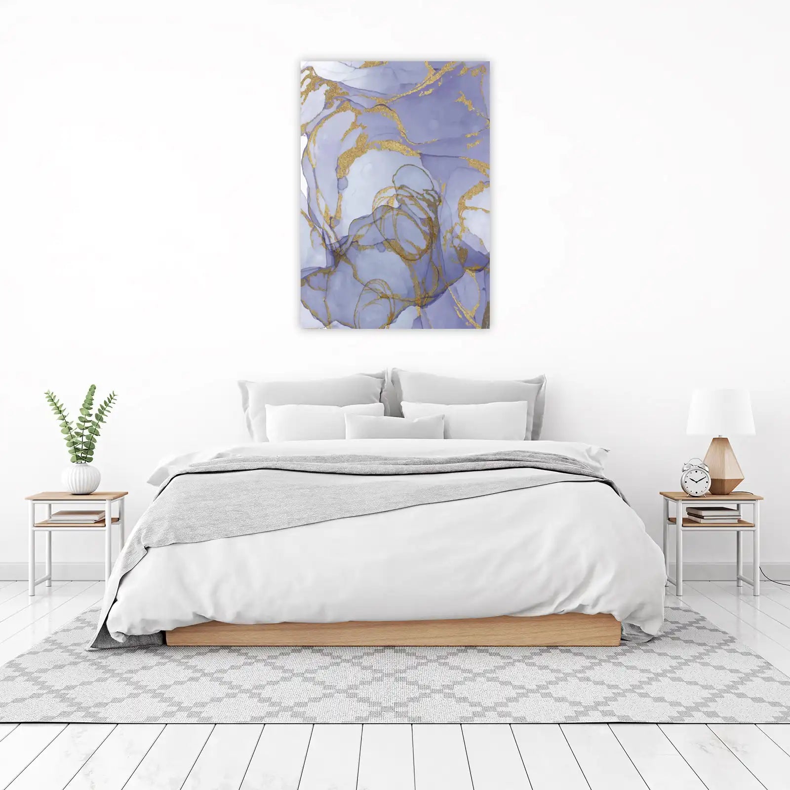Luxe Lavender & Gold Swirl Wall Art