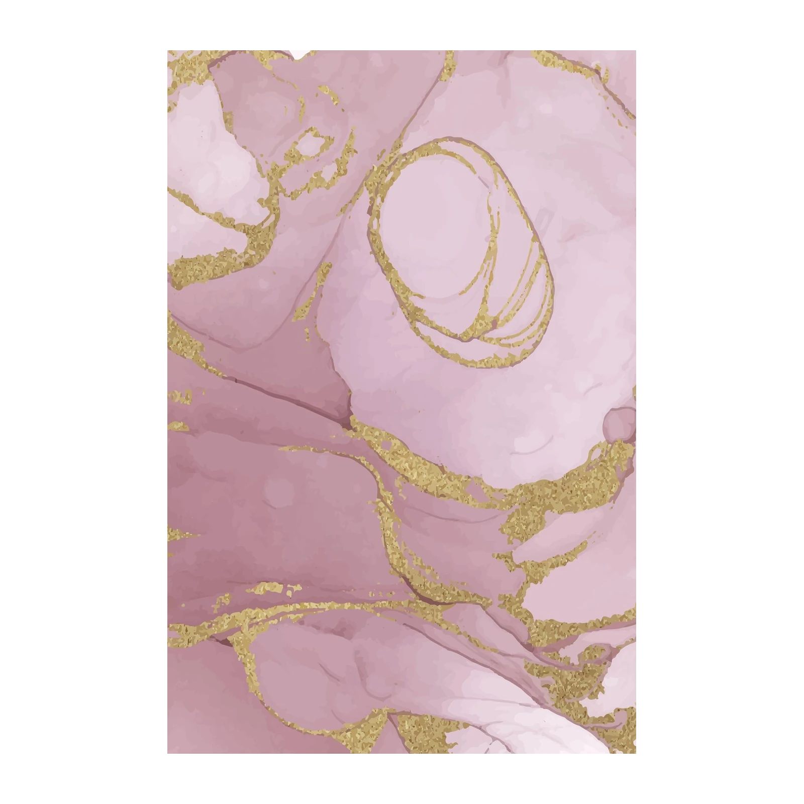 Dusty Rose & Gold Abstract Marble Wall Art