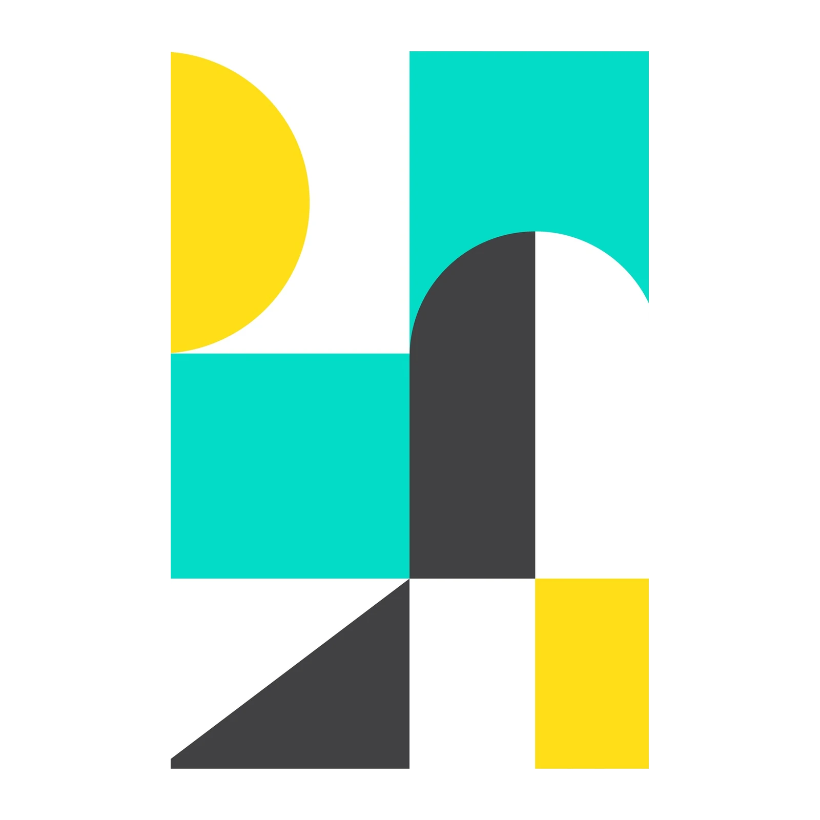 Abstract Geometric Yellow Teal Wall Art