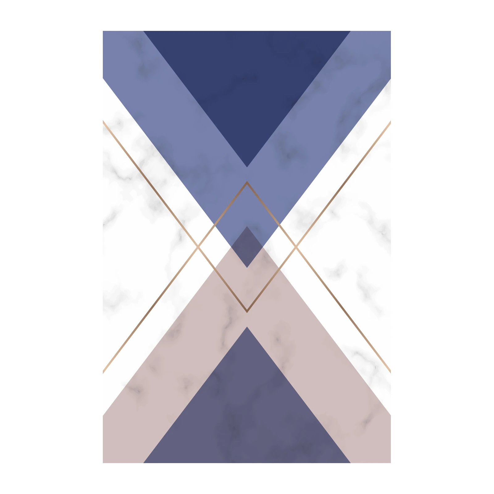 Geometric Marble Abstract Gold Lines Wall Art