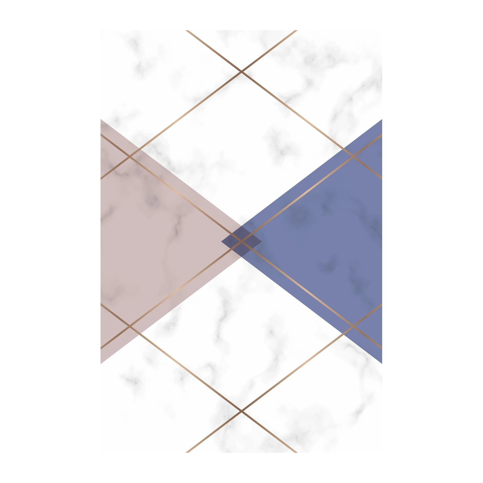 Geometric Marble Blush & Blue Wall Art