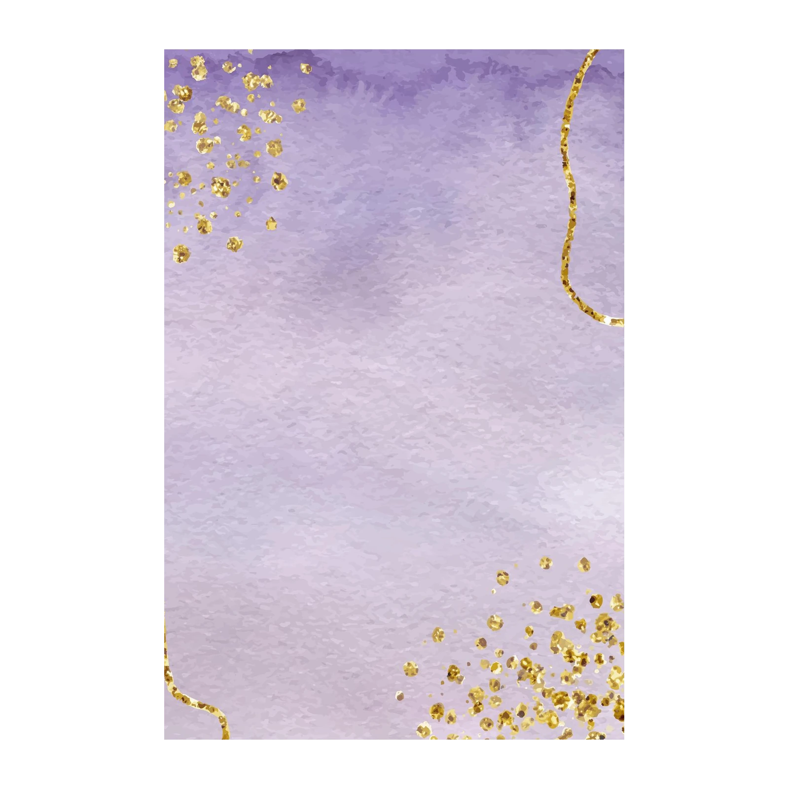 Elegant Lavender Gold Glitter Confetti Wall Art