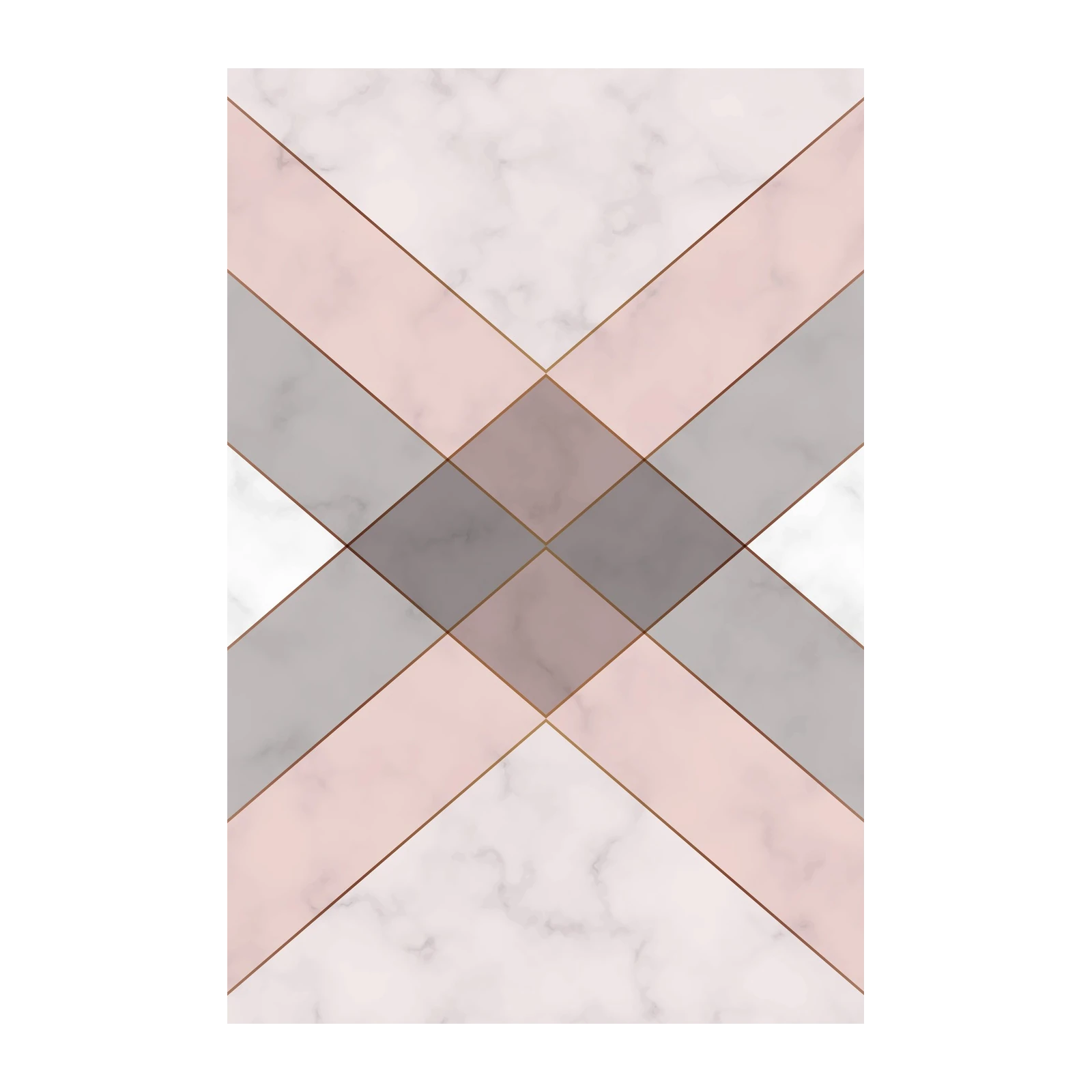 Modern Geometric Marble Rose Gold Wall Art