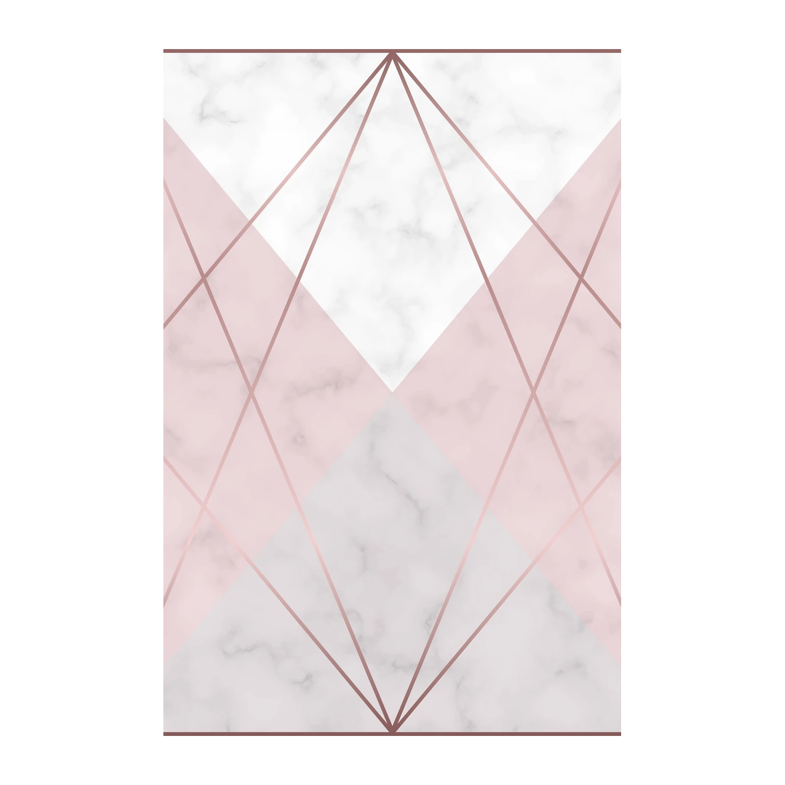 Geometric Blush Marble Rose Gold Wall Art