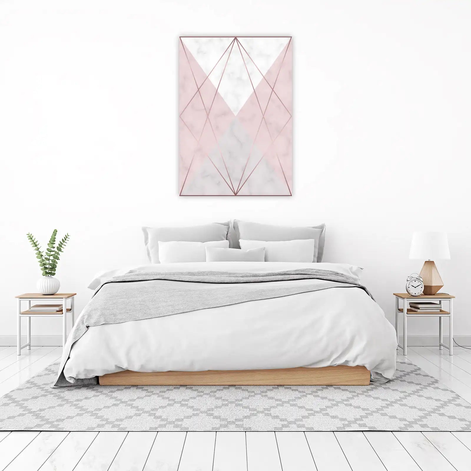 Geometric Blush Marble Rose Gold Wall Art