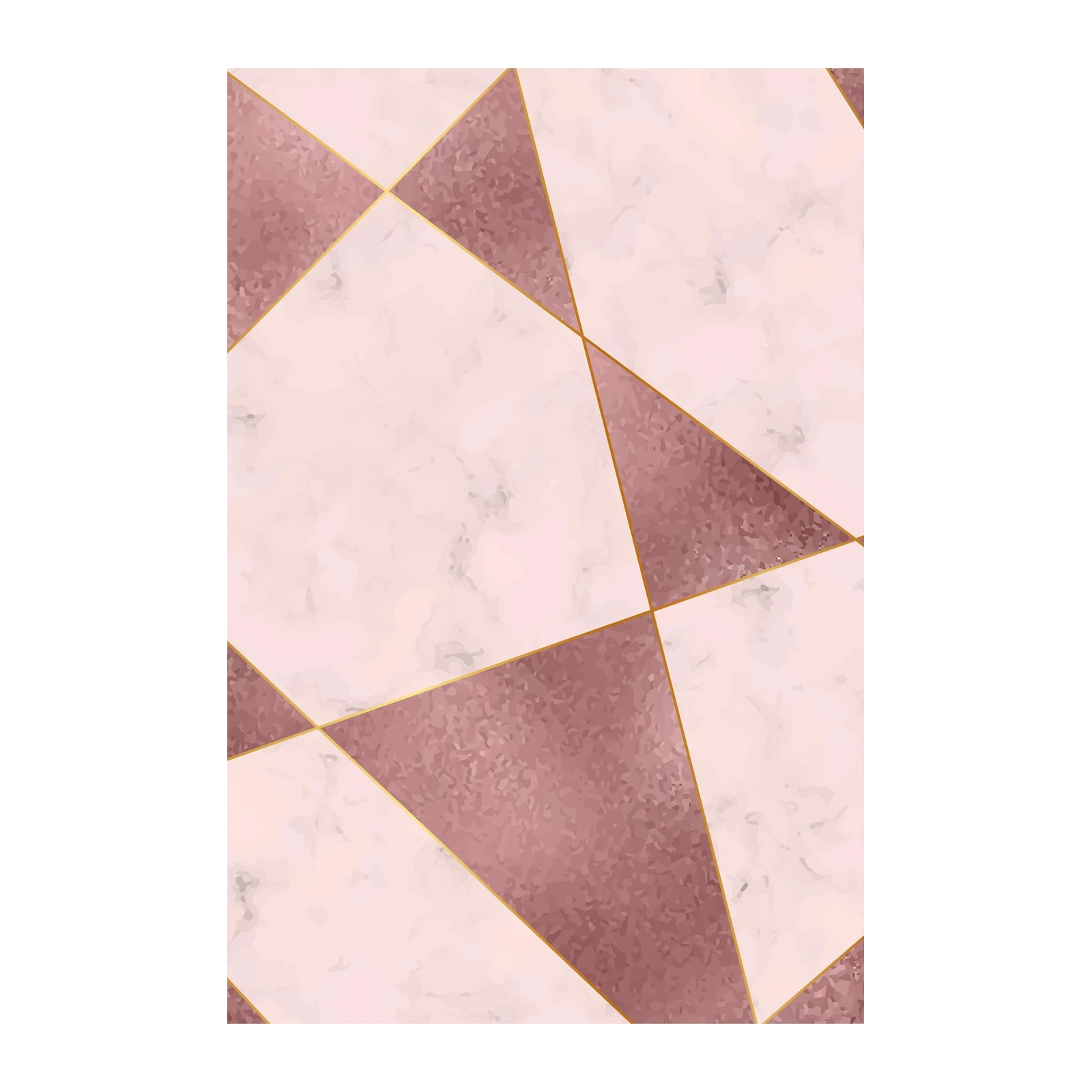 Elegant Rose Gold Geometric Marble Wall Art