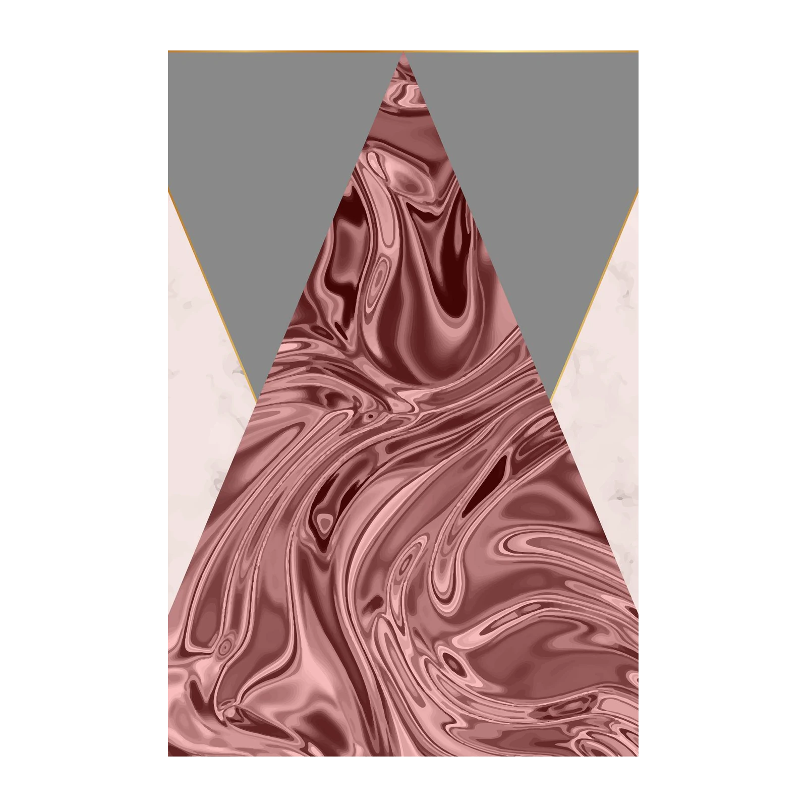 Rose Gold Swirl Geometric Wall Art