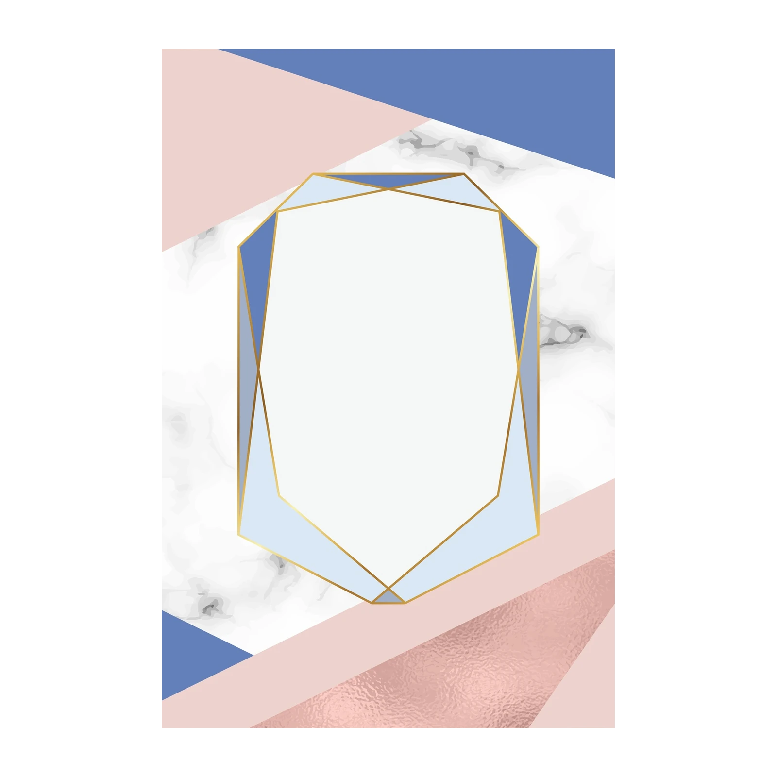 Geometric Marble Gold Framed Wall Art
