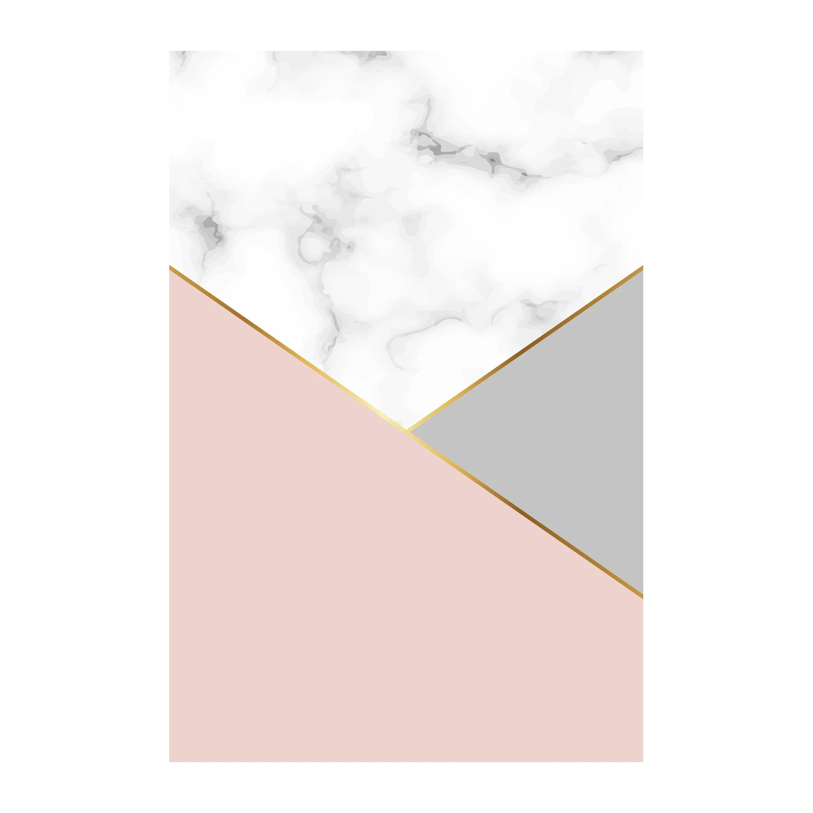 Geometric Marble Blush & Grey Wall Art