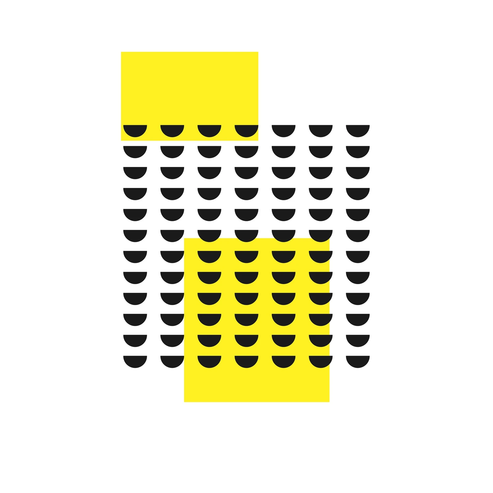 Modern Yellow & Black Geometric Half-Circle Wall Art
